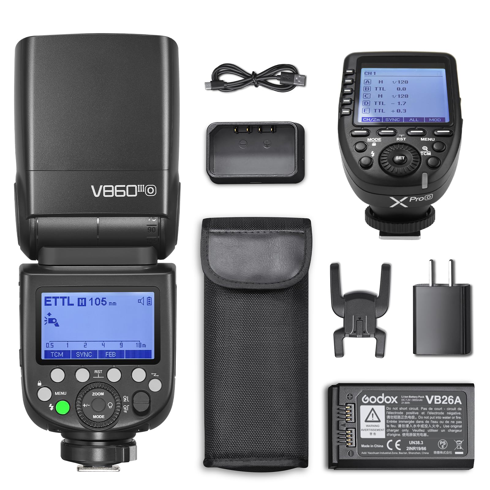Godox V860III-O TTL HSS 2.4G Wireless Flash Speedlite for Olympus Cameras - GN60, 1/8000s Sync, 5300K Modeling Light with Li-ion Battery & XPro-O Trigger - Perfect for Wedding, Portrait & Studio Photography