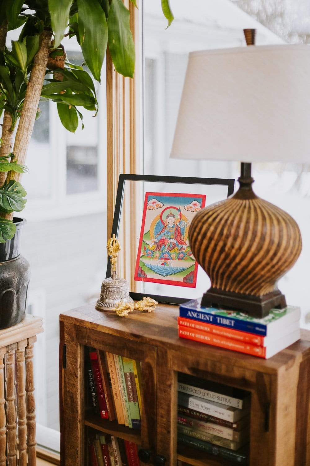 Authentic Guru Rinpoche Thangka Painting - Handmade Tibetan Buddhist Wall Art for Meditation & Spiritual Decor | Perfect for Home Altar, Yoga Studio & Sacred Spaces