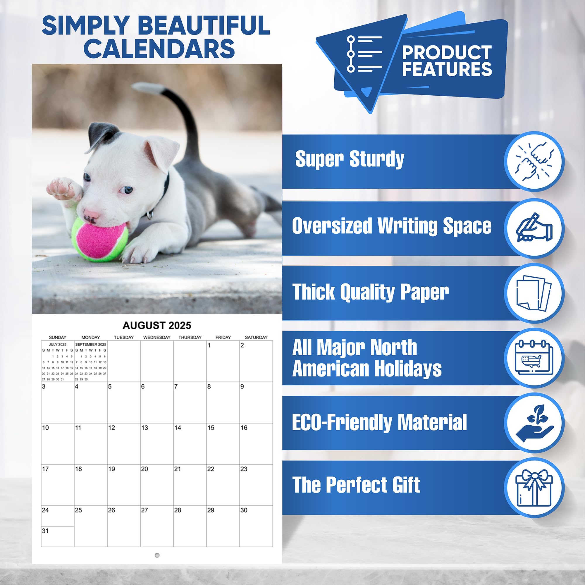 2025 Puppies Monthly Wall Calendar - 12