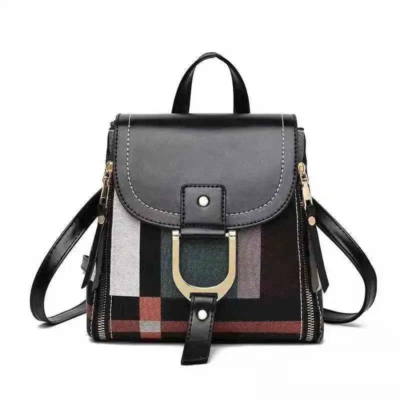 Stylish Plaid Casual Backpack Crossbody Bag for Women & Men - Perfect for Travel, School, Work and Daily Use