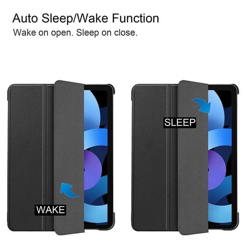 iPad Air 5 Leather Smart Cover with Auto Sleep/Wake Function - Slim Protective Case for Work, Travel & Daily Use