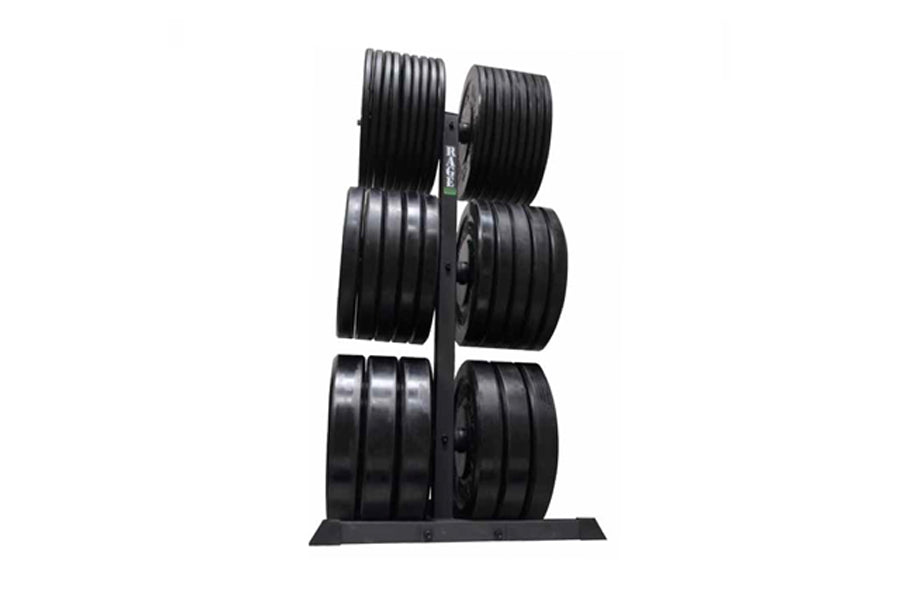 Warrior Vertical Bumper Plate Rack - Heavy Duty Olympic Weight Plate Storage Organizer for Home Gym & CrossFit Training