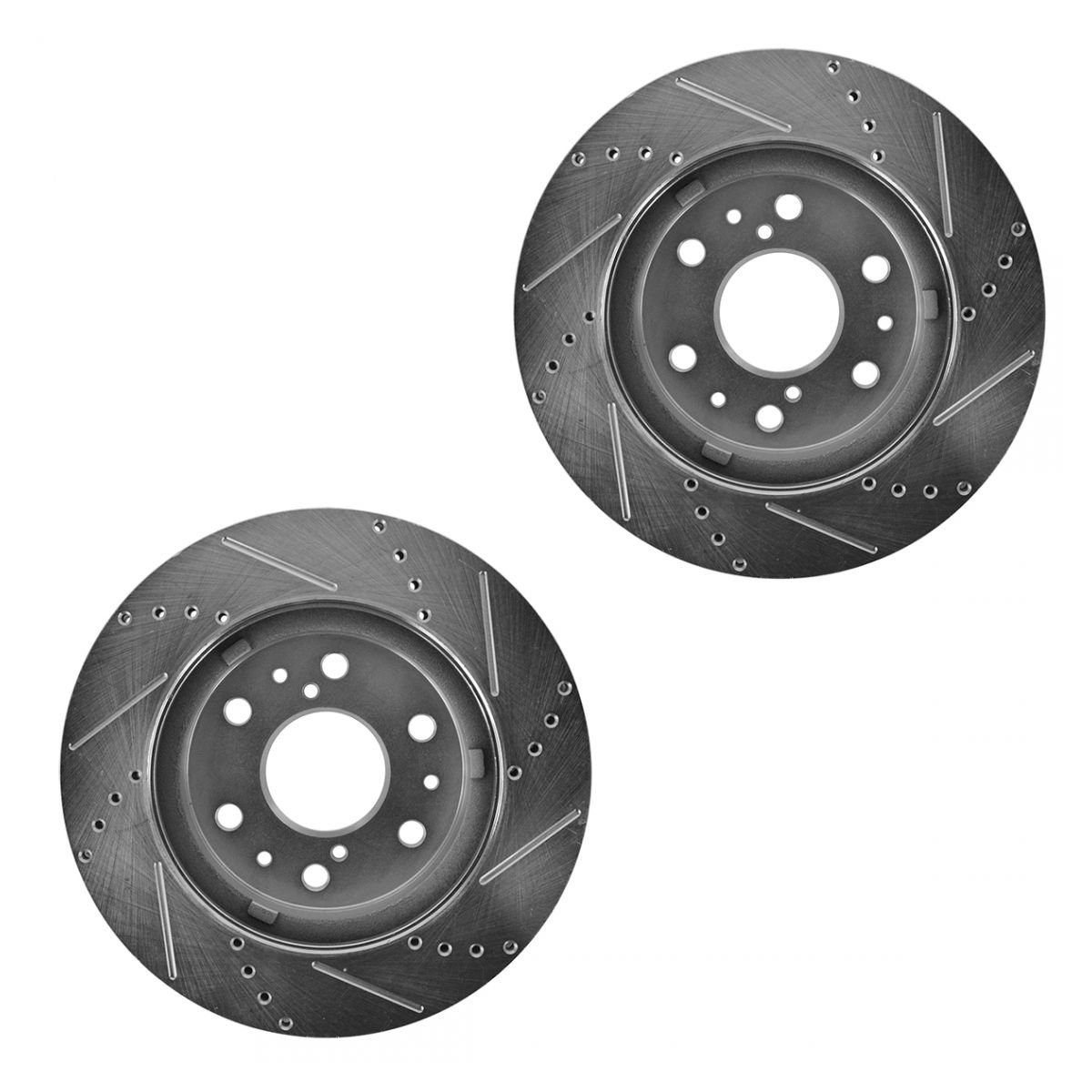 High-Performance Drilled & Slotted Brake Rotor Kit with Posi Quiet Ceramic Pads - Front | Enhanced Stopping Power for Cars, Trucks & SUVs | Ideal for Racing, Towing & Daily Driving