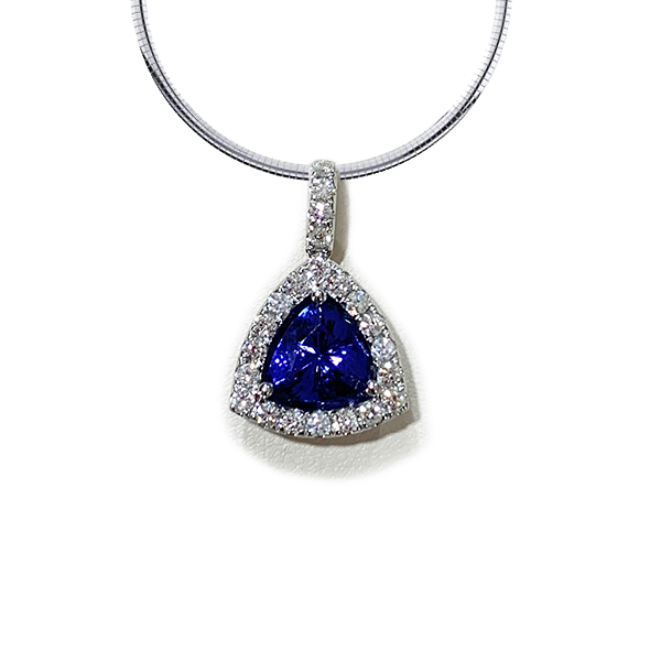 18K White Gold Tanzanite Pendant Necklace for Women - Genuine Tanzanite Gemstone Jewelry Gift for Birthday, Anniversary & Special Occasions