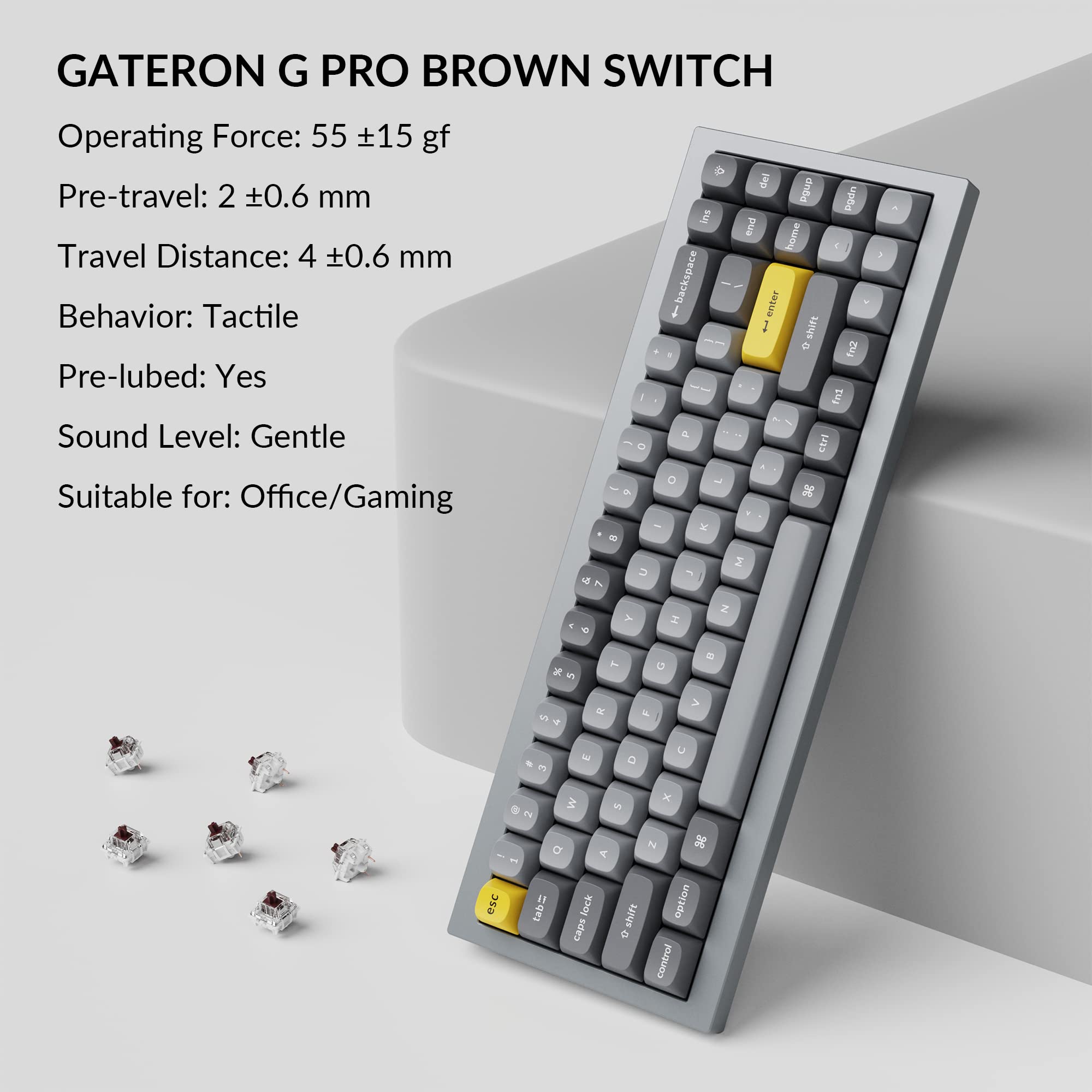 Keychron Q7 70% Wired Custom Mechanical Keyboard - Hot-Swappable Gateron G Pro Blue Switches, QMK/VIA Programmable, Double Gasket Design for Mac/Windows/Linux (Grey) | Perfect for Gaming, Coding & Office Work