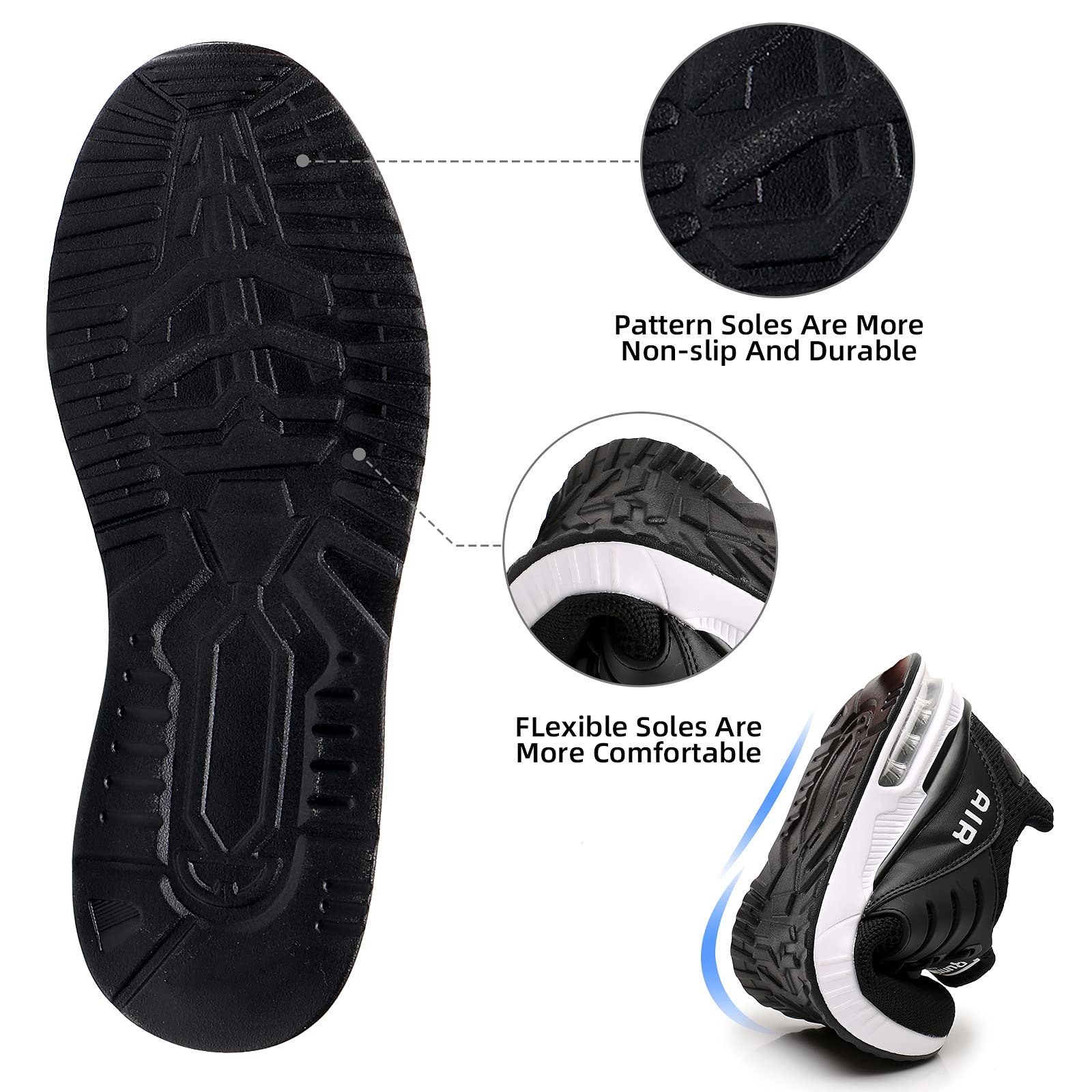 BOGOVER Women's Lightweight Air Running Shoes - Breathable Gym Jogging Tennis Sneakers with Air Cushion Technology | No-Tie Lace Design | Perfect for Running, Workouts & Casual Wear