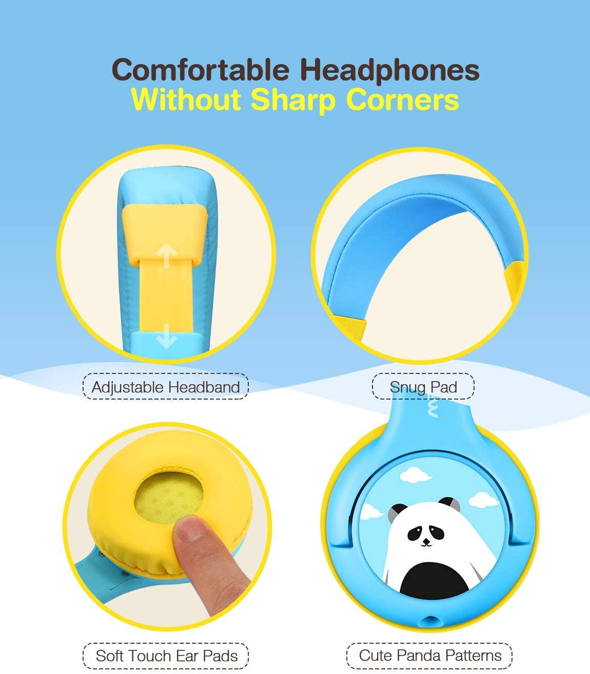 MPOW CH1 Kids Headphones with Volume Limiter - Safe On-Ear Headphones for Children Ages 3-12, Wired Headphones for School, Travel, and Online Learning