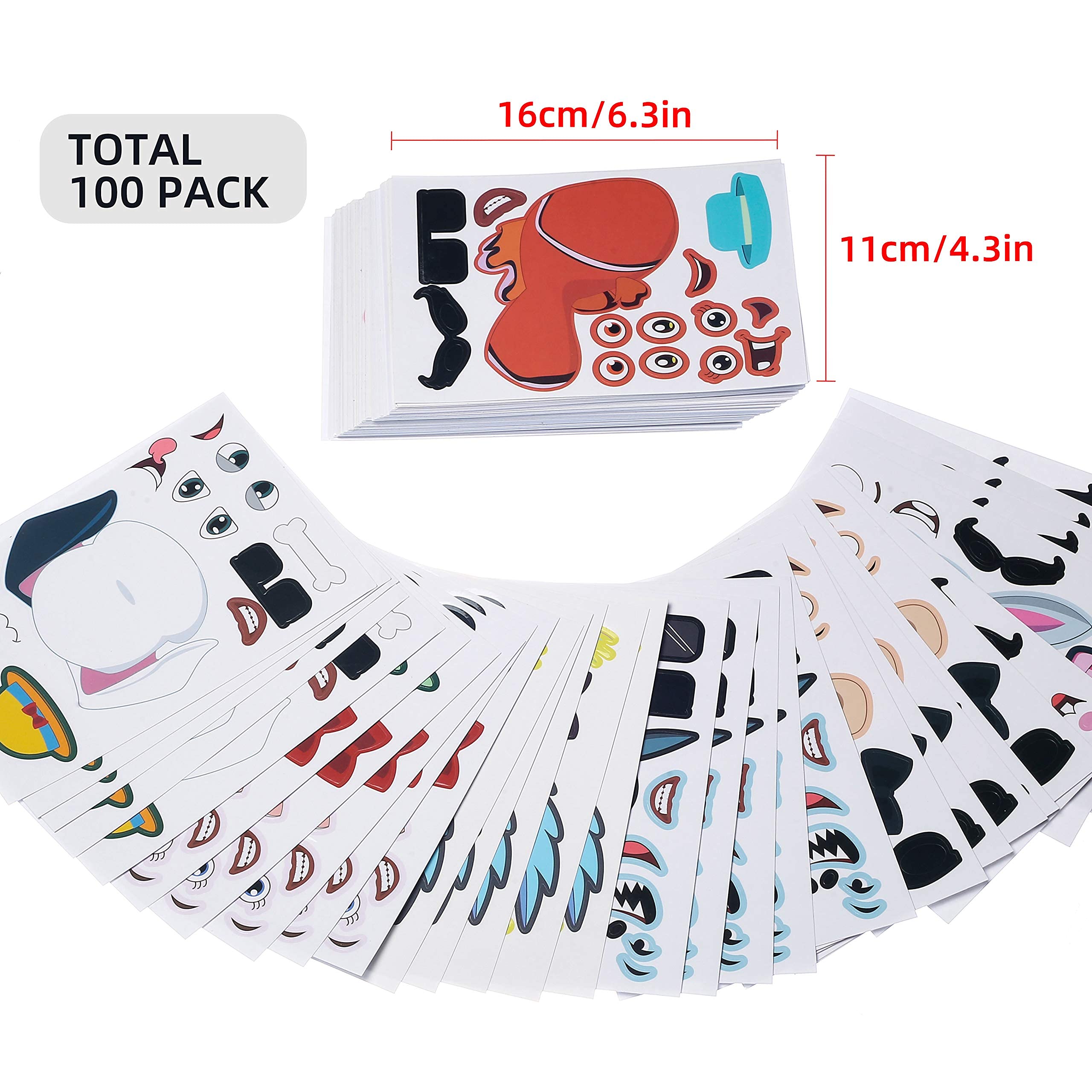 Kids Stickers - 2 Packs of 200 Cute Animal Face Stickers for Scrapbooking, DIY Crafts & School Projects | Fun Decals for Notebooks, Water Bottles & More
