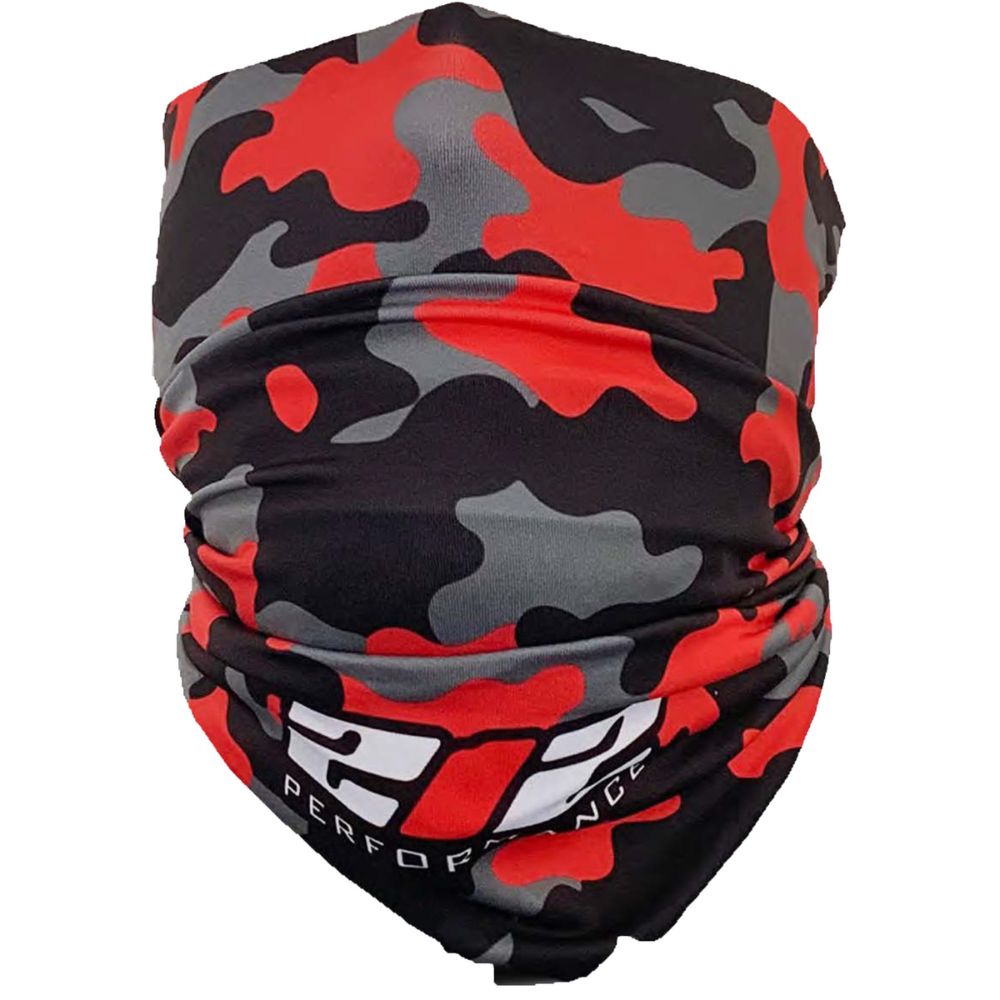 212 Performance FC3 05 000 Protective Neck Gaiter & Face Mask with Particulate Filter - Red/Grey/Black Camo - Outdoor Sports, Cycling, Hiking & Dust Protection