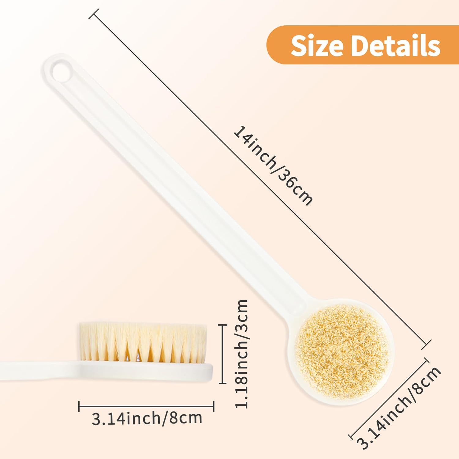 eHomeA2Z Dry Brushing Body Brush - Long Handle Exfoliating Brush for Shower & Bath, Gentle Skin Scrubber to Improve Circulation, Reduce Cellulite & Massage Back - Pack of 1 - Perfect for Spa Days, Self-Care Routines & Lymphatic Drainage Therapy