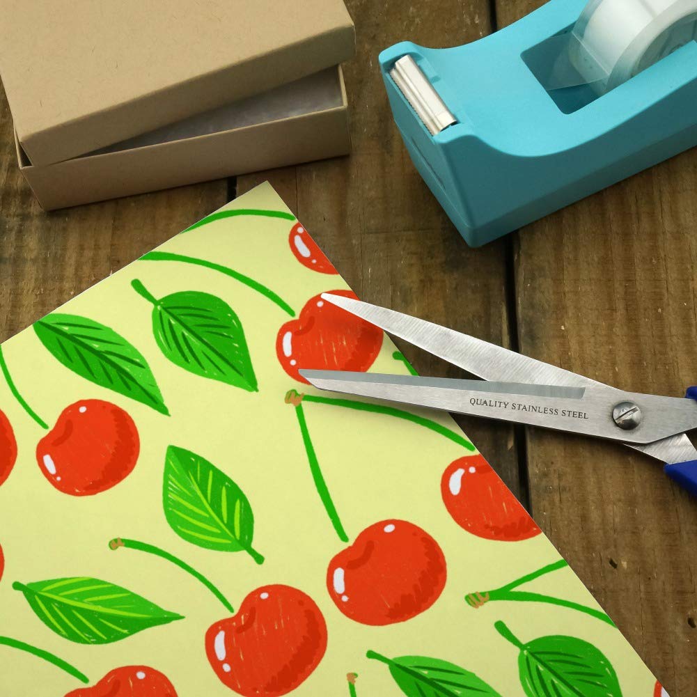 Cute Cherry Pattern Sketchy Gift Wrap Wrapping Paper Rolls - 50ft x 20in Bulk Roll for Birthday, Wedding, Christmas Presents & Party Decorations