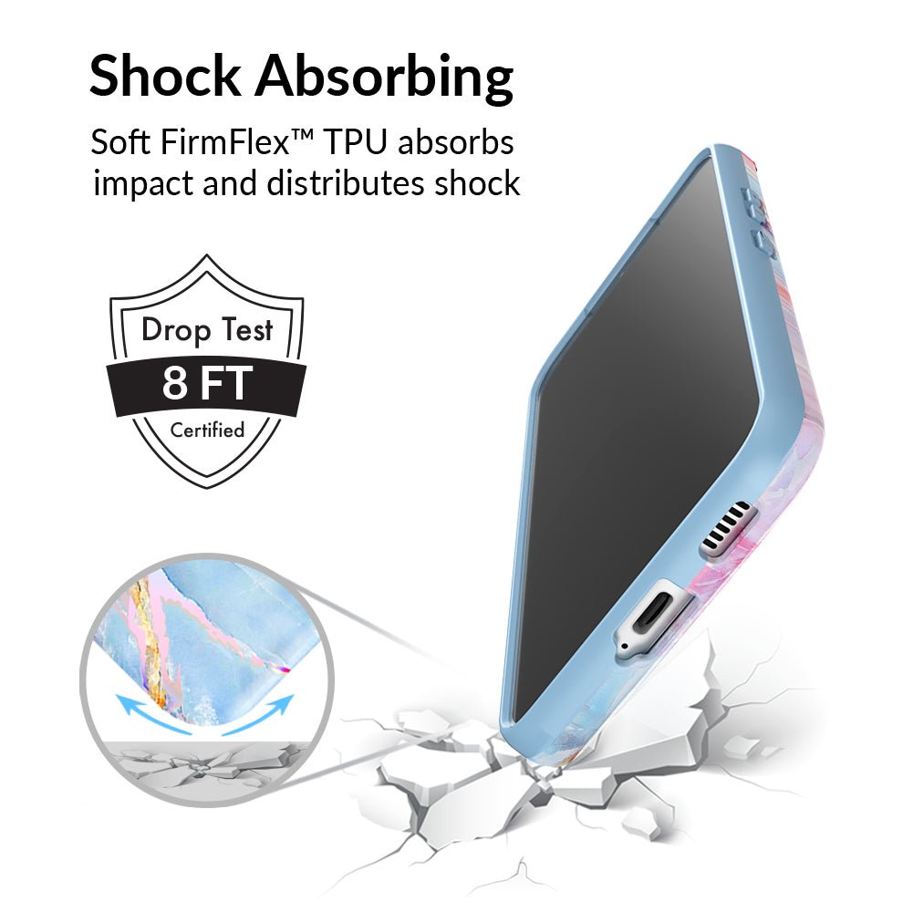 Holo Moonstone Marble Phone Case for Samsung Galaxy S21/S22/S23 - Protective Slim Cover with Unique Marble Design | Perfect for Everyday Use, Work & Travel