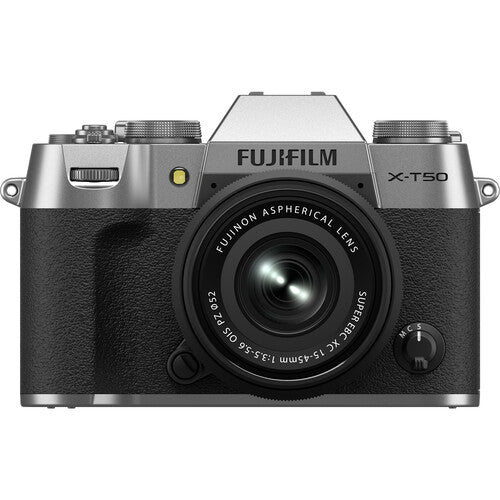 FUJIFILM X-T50 Mirrorless Digital Camera with XC15-45mmF3.5-5.6 OIS PZ Lens Kit in Silver - Perfect for Travel Photography, Vlogging & Street Shooting