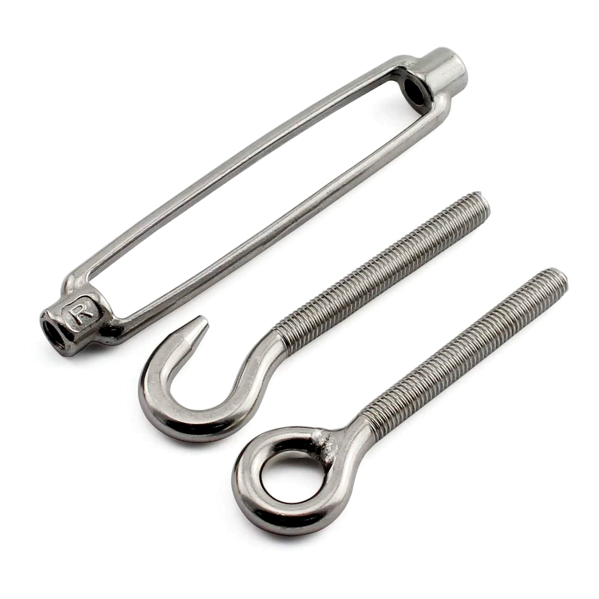 Stainless Steel M10 Eye Hook Turnbuckle - Heavy Duty Rigging Hardware for Marine, Construction & DIY Projects - Corrosion Resistant Turnbuckle for Cables, Ropes & Chains