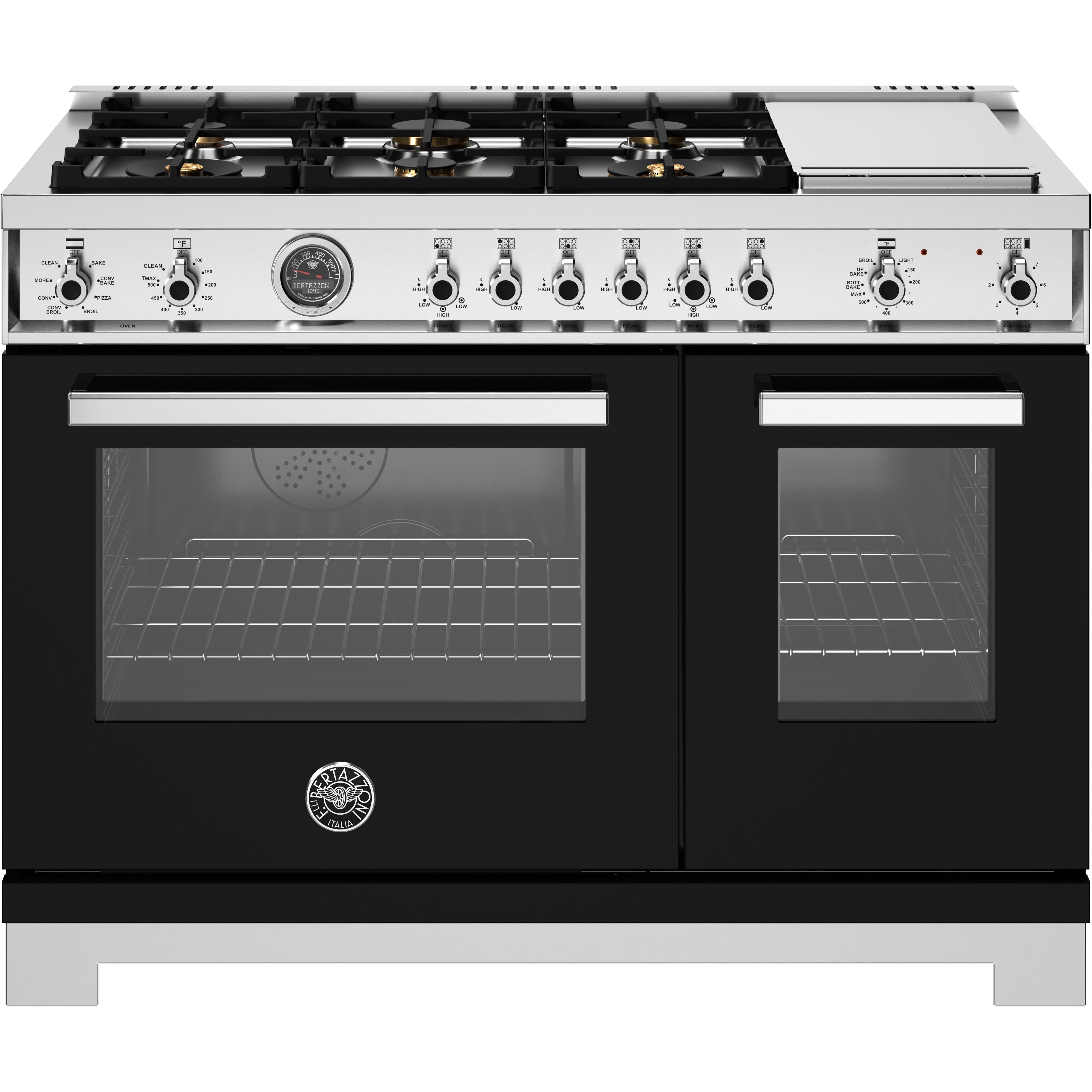 Bertazzoni PRO486BTFEPNET 48-Inch Freestanding Dual Fuel Range - Professional Gas & Electric Oven for Gourmet Cooking & Large Family Kitchens