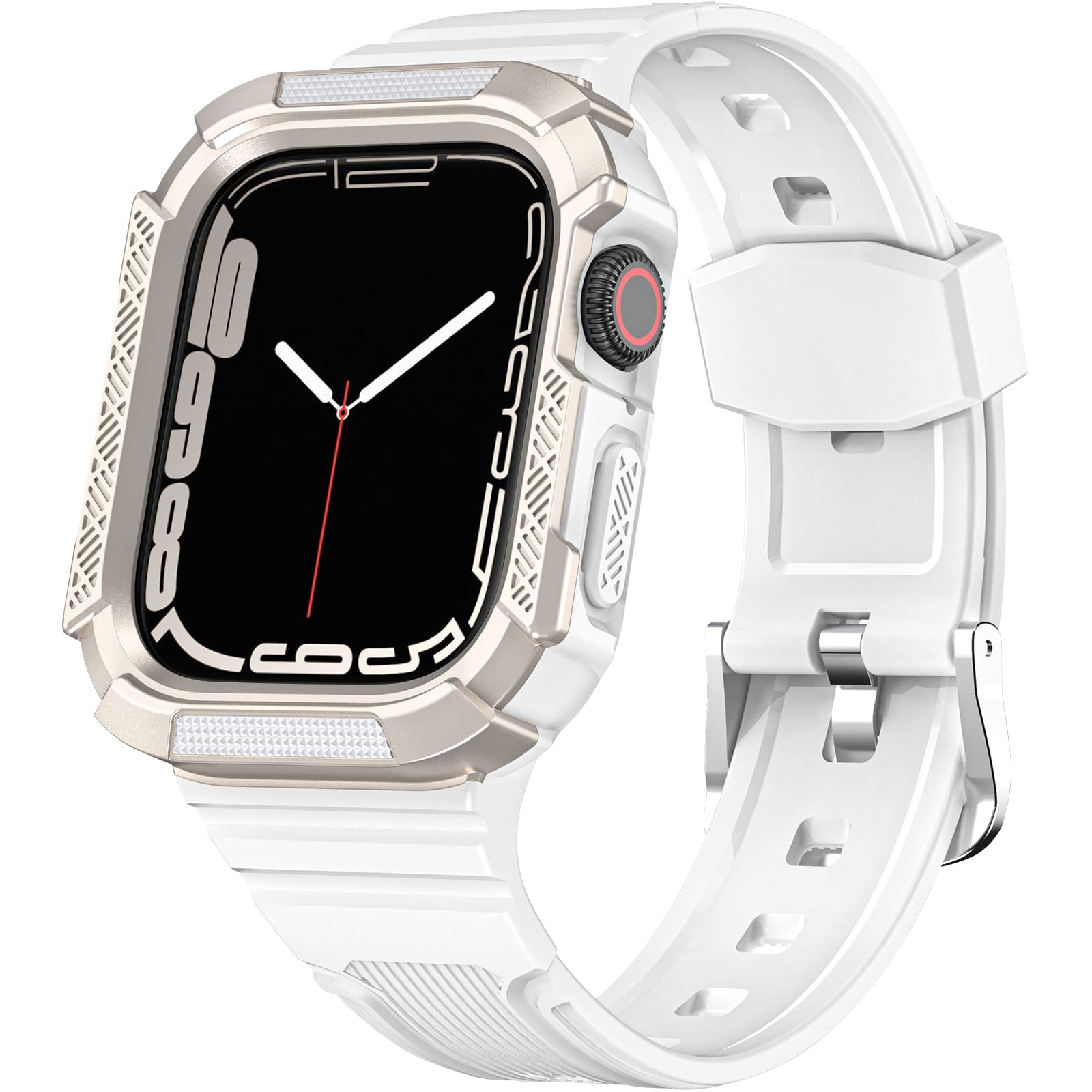Shockproof Apple Watch Band with Case - Compatible with 41mm 40mm 44mm 45mm iWatch SE Series 7/6/5/4 - Military Sport Strap for Men & Women - Perfect for Workouts, Outdoor Activities & Daily Wear