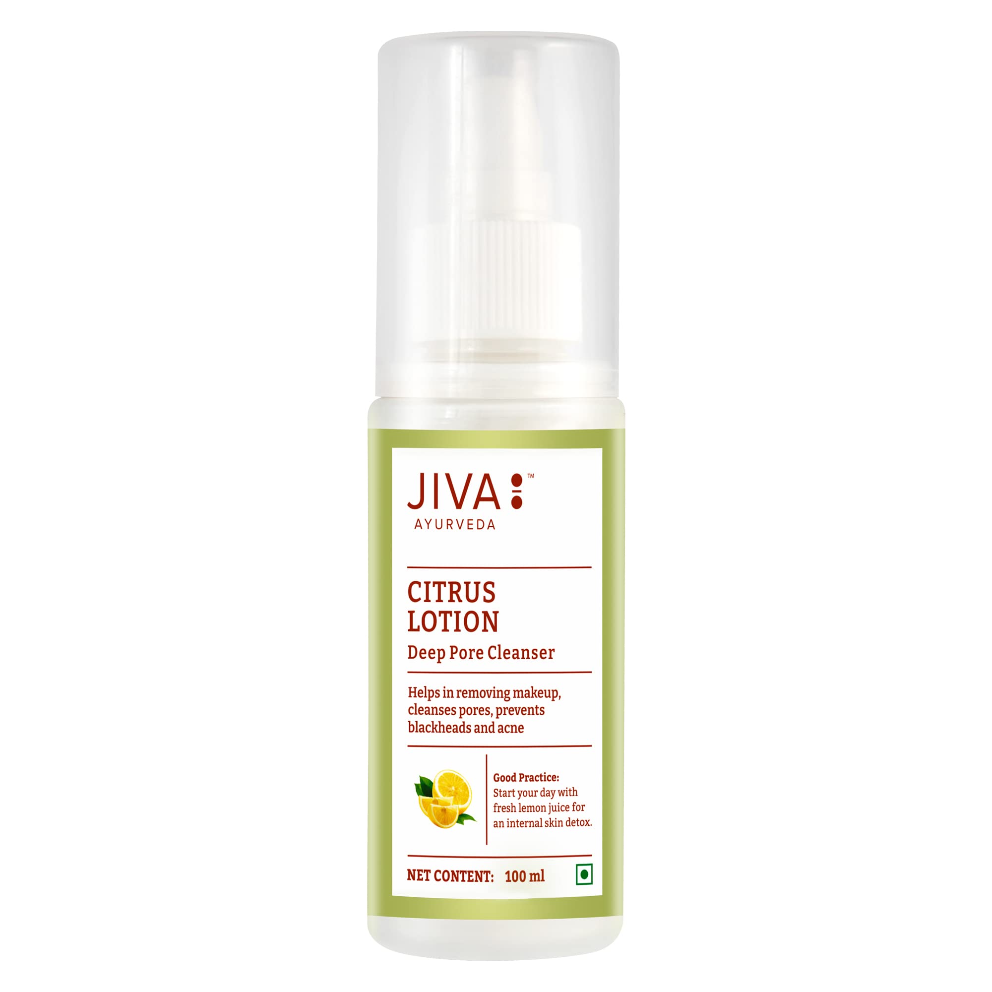 Jiva Citrus Lotion 100ml (Pack of 2) | 100% Pure Natural Face Cleanser | Gentle Makeup Remover & Deep Pore Cleanser for Blackheads, Oil & Dirt | Hydrating Facial Toner to Balance Skin pH & Boost Radiance | Perfect for Daily Skincare Routine & Post-Makeup Cleansing