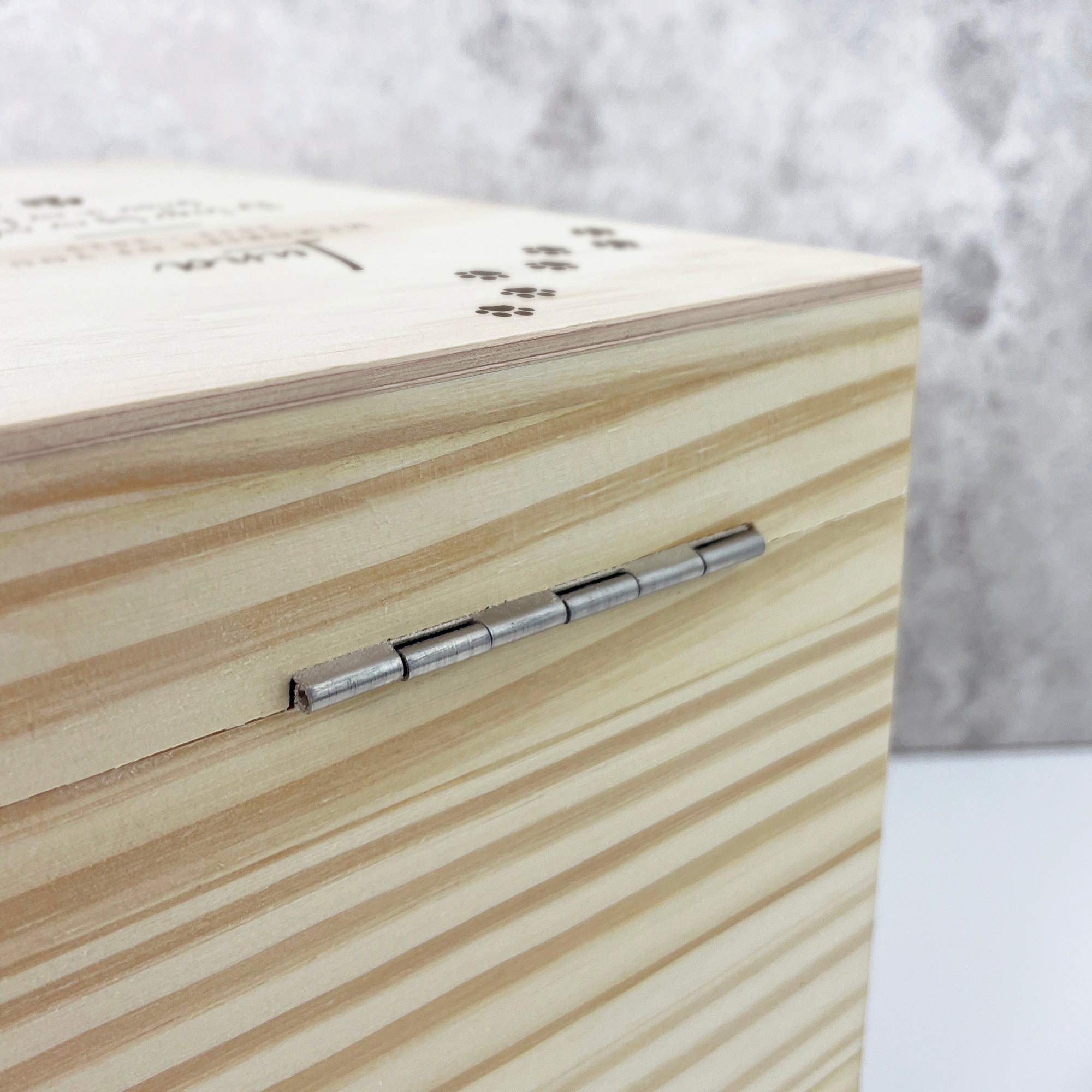 Personalized Paw Print Pine Wood Pet Memorial Photo Memory Box - 5 Sizes (16cm, 20cm, 26cm, 30cm, 36cm) - Perfect for Honoring Beloved Pets, Storing Pet Keepsakes & Cherished Memories
