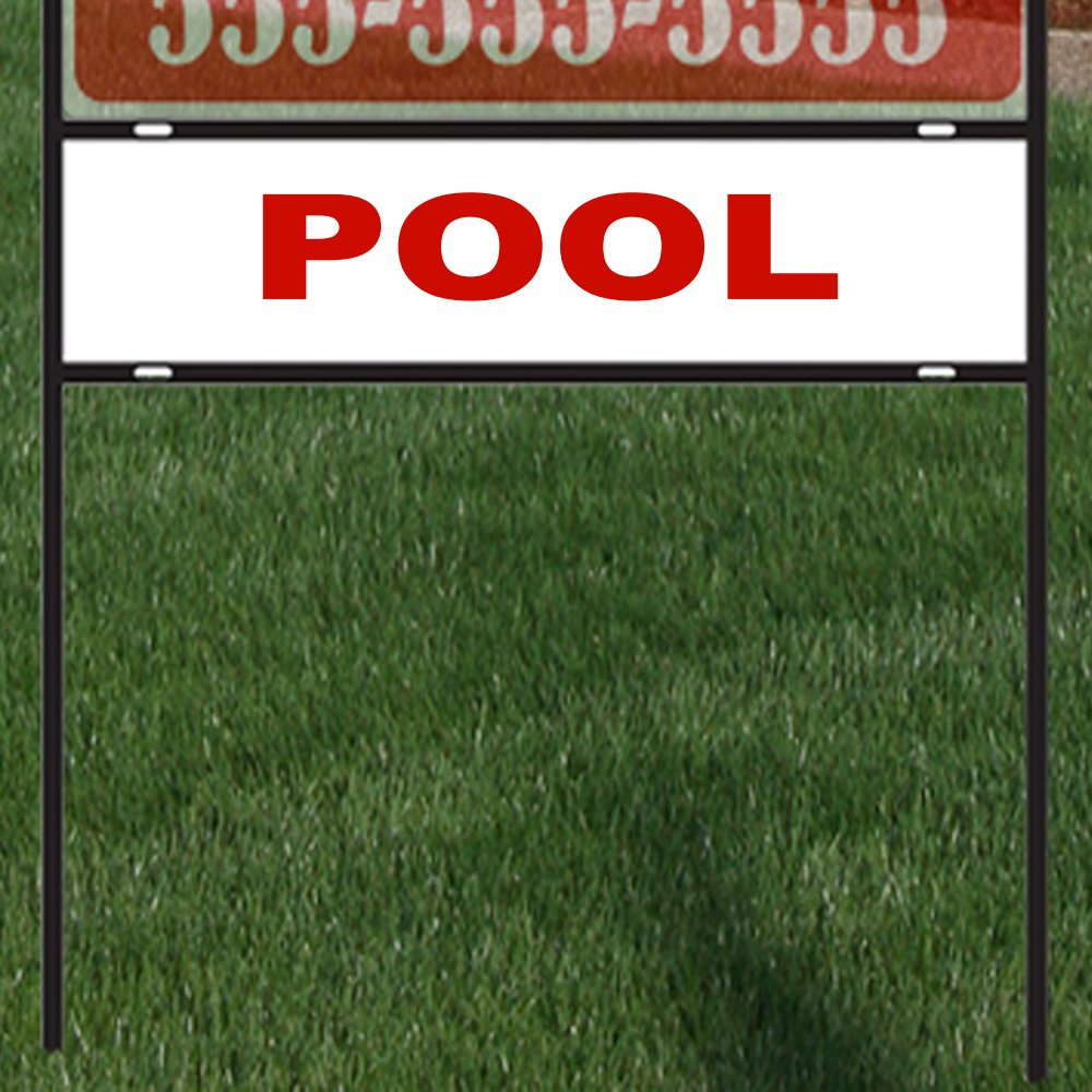 Double-Sided Aluminum Pool Sign Rider 6x30