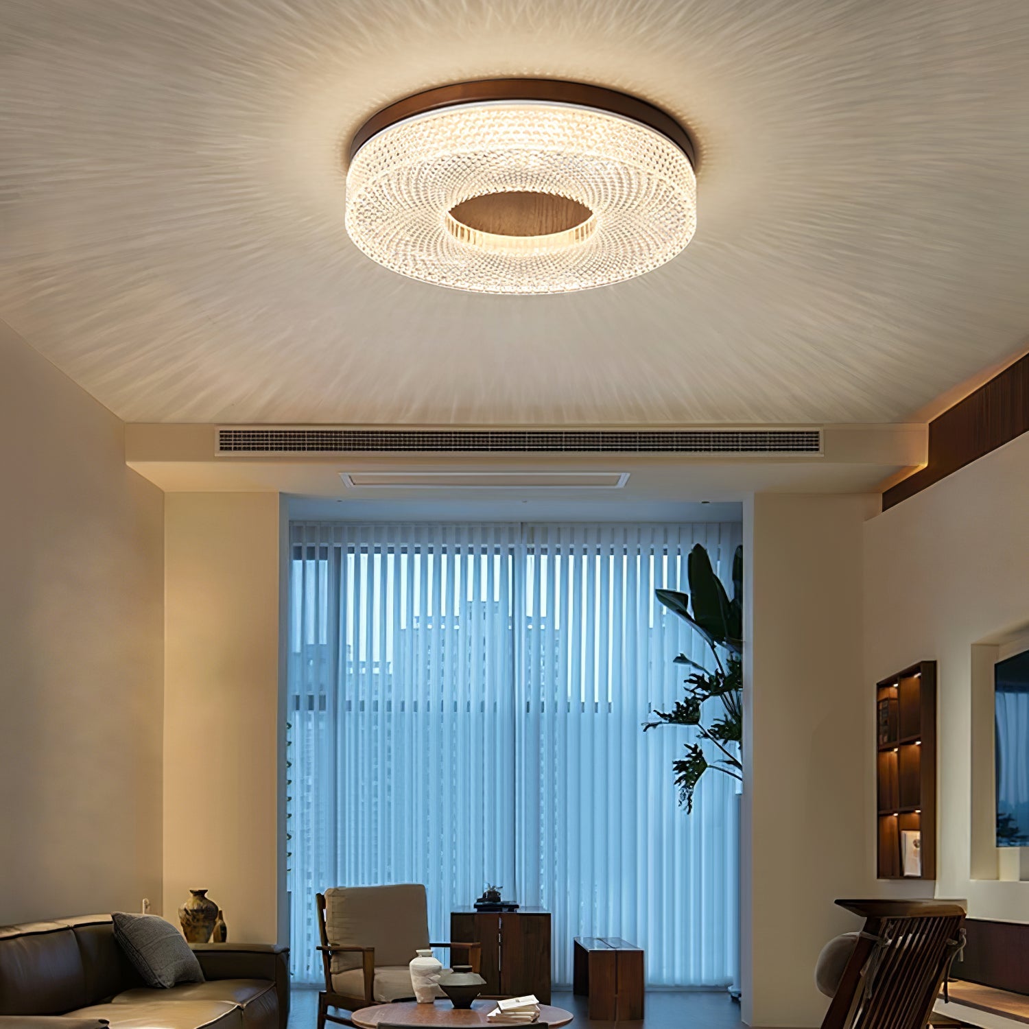 Modern Acrylic Halo Round Ceiling Light Fixture - Energy Efficient LED Flush Mount Lighting for Bedroom, Living Room & Kitchen - Dimmable Contemporary Home Decor