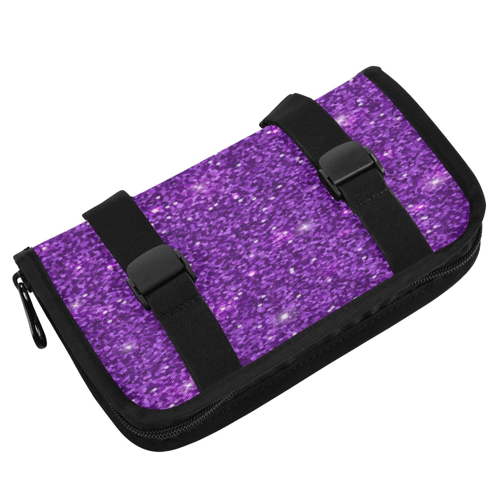 Shining Car Sun Visor Hanging Tissue Holder - Universal Auto Accessory with Purple Glitter Texture | Car Visor Napkin Dispenser for Road Trips, Commuting & Family Travel