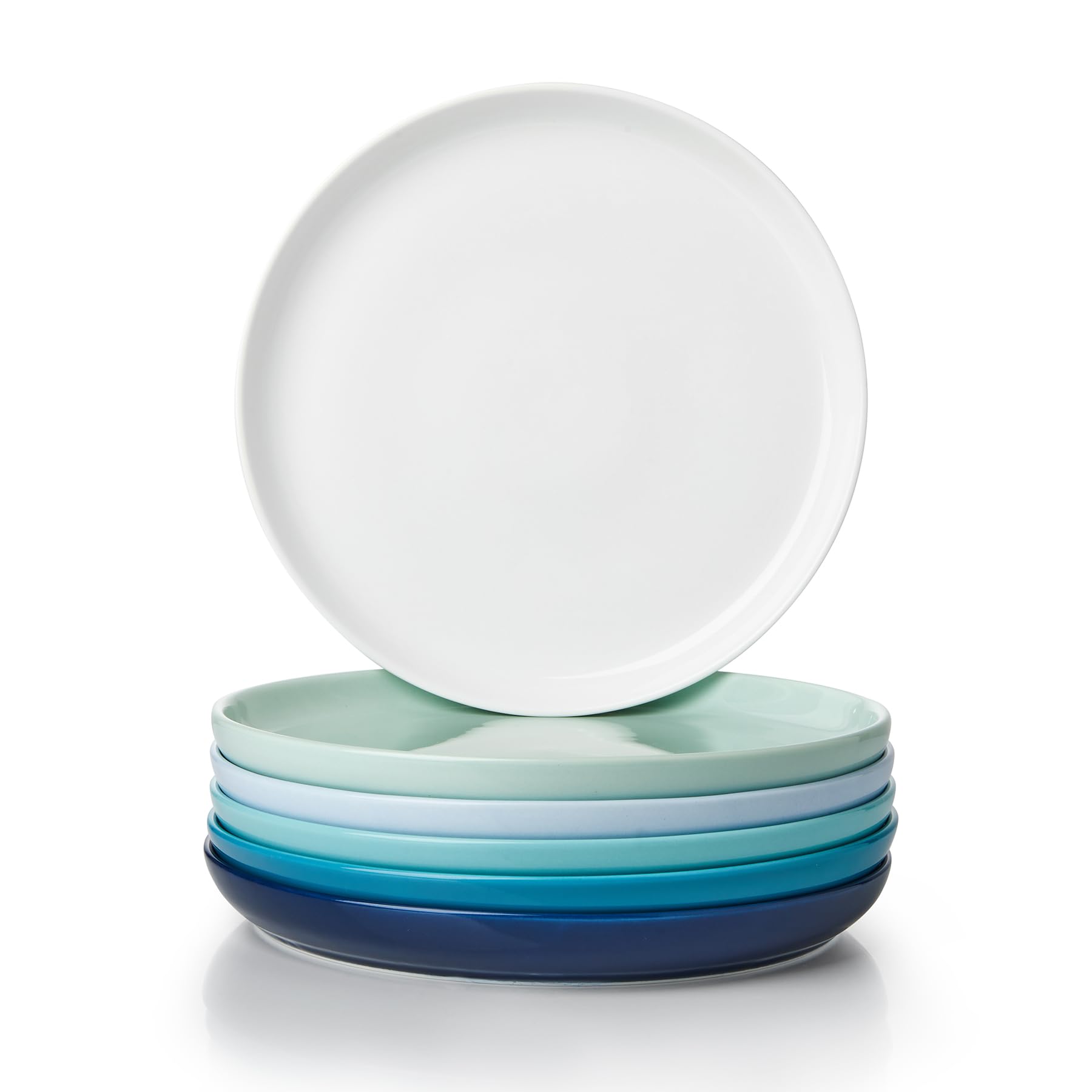 Sweese Porcelain 7.4 Inch Dessert Plates Set of 6 - Modern Salad & Appetizer Plates - Dishwasher, Microwave & Oven Safe - Scratch Resistant Smooth Glaze - Perfect for Dinner Parties, Weddings & Home Decor
