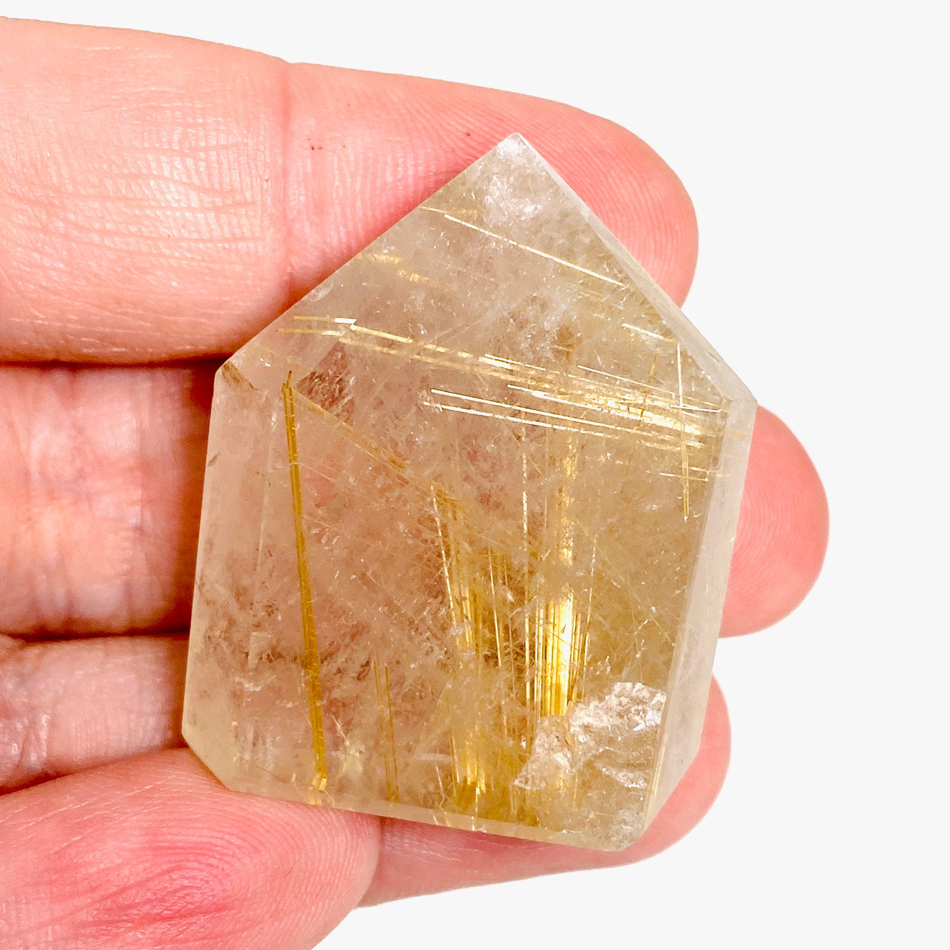 Natural Golden Rutile Quartz Point 20-30g - Healing Crystal for Meditation, Reiki, and Energy Work - Perfect for Home Decor, Spiritual Gifts, and Chakra Balancing