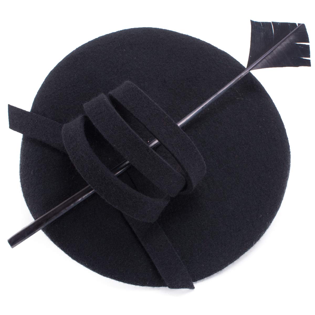 Elegant Ladies Curly Feather Felt Wool Fascinator Pillbox Hat - Vintage Cocktail Party & Formal Occasion Headpiece for Weddings, Races, and Tea Parties