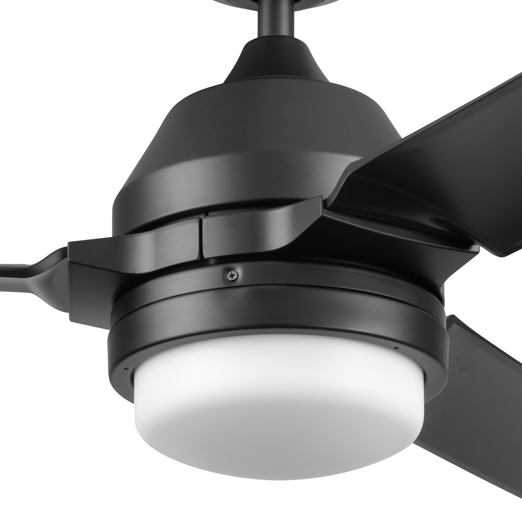 54 Inch Honeywell Port Isle Matte Black Ceiling Fan with Light Kit & Remote Control - Perfect for Bedroom, Living Room, and Outdoor Patio Cooling