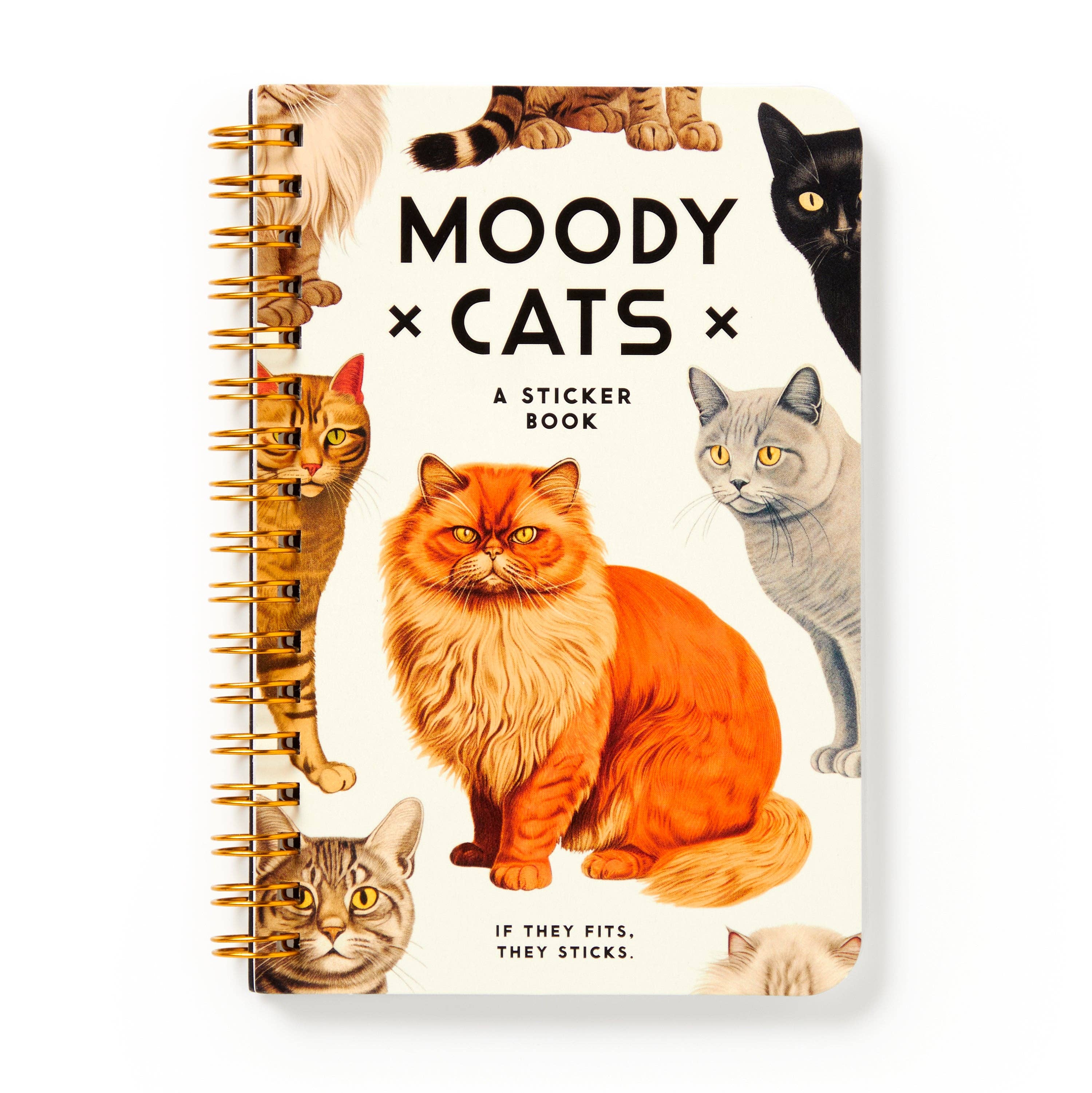 Moody Cats Sticker Book - Fun & Cute Cat Stickers for Scrapbooking, Journaling, DIY Crafts & Planner Decoration