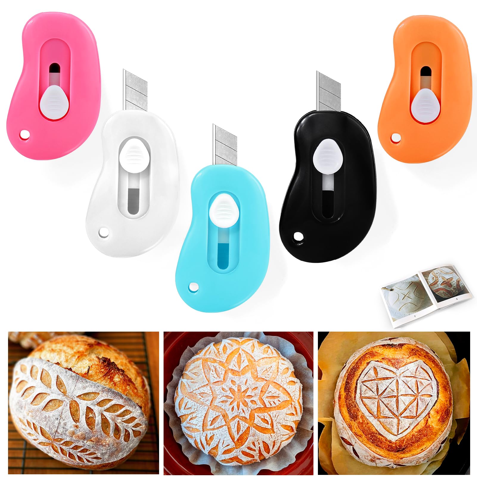 XANGNIER 5-Pack Bread Lame Dough Scoring Tools - Professional Sourdough Scoring Razor Blades for Perfect Bread Baking | Ideal for Artisan Bread, Baguettes & Homemade Loaves