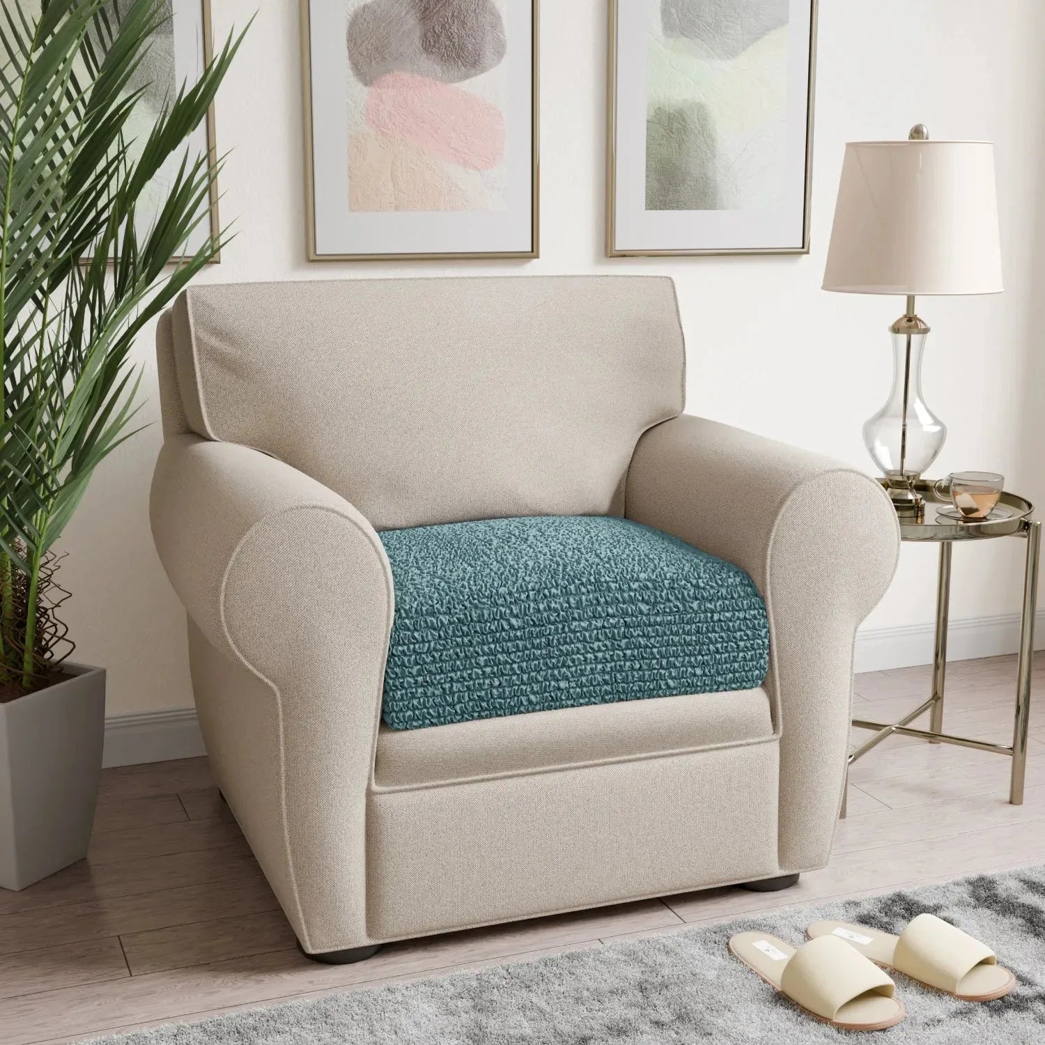 Premium Microfiber Seat Cushion Cover - Soft & Durable Sofa Chair Protector - Perfect for Living Room, Office, or Car Use