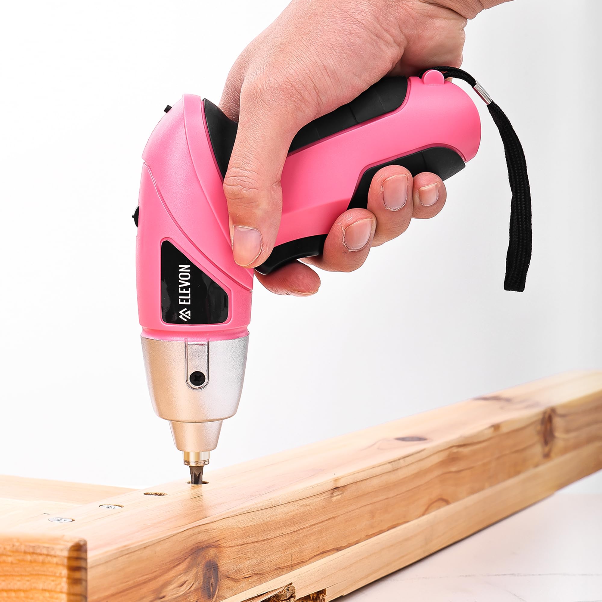 27-Piece Pink Cordless Electric Screwdriver Set with Rechargeable Battery, LED Light & Drill Bits - Lightweight Portable Power Tool for DIY Home Repair, Furniture Assembly & Craft Projects
