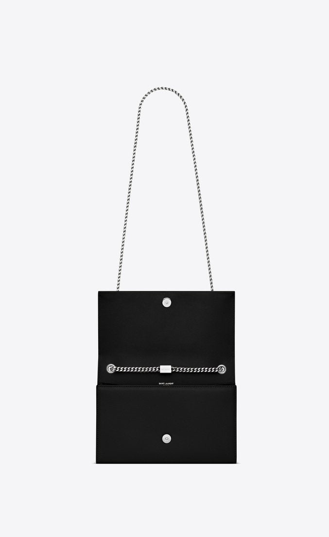 Saint Laurent Classic Small Kate Tassel Chain Black Leather Shoulder Bag - Elegant Evening Clutch for Women's Parties & Date Nights