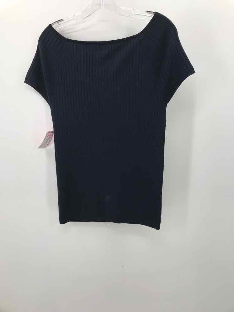 Pre-Owned Ann Taylor Navy Blue Knit Blouse Women's Size Large - Perfect for Work, Office & Casual Outfits