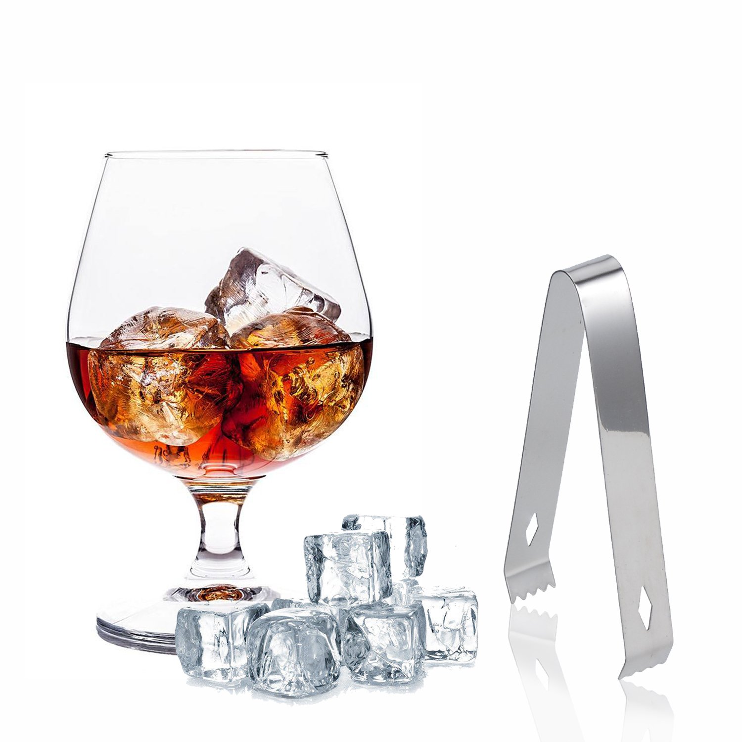 2 Pack Stainless Steel Ice Tongs - 5.9 Inch Food Grade Small Serving Tongs for Ice Bucket, Sugar Cubes, Appetizers - Perfect for Party, Coffee Bar & Home Use (Silver)
