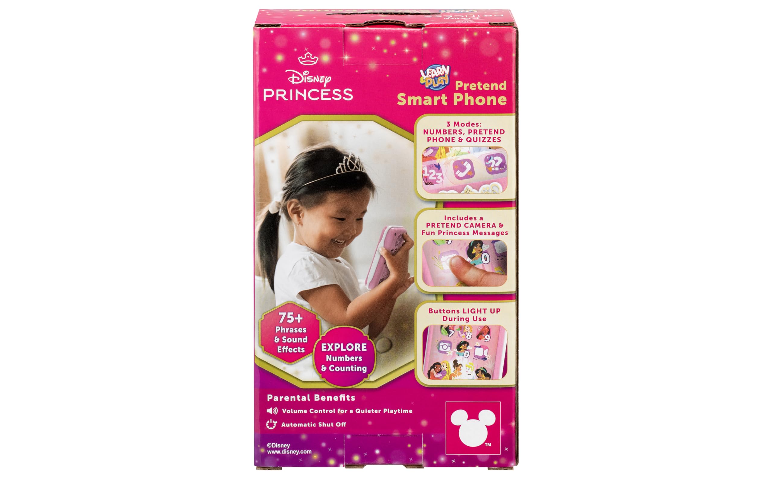 **eKids Disney Princess Toy Phone for Kids - Interactive Learning Toddler Toys with Fun Activities, Perfect Gift for Disney Princess Fans (DP-160) | Pretend Play, Preschool Education & Role-Playing Fun**