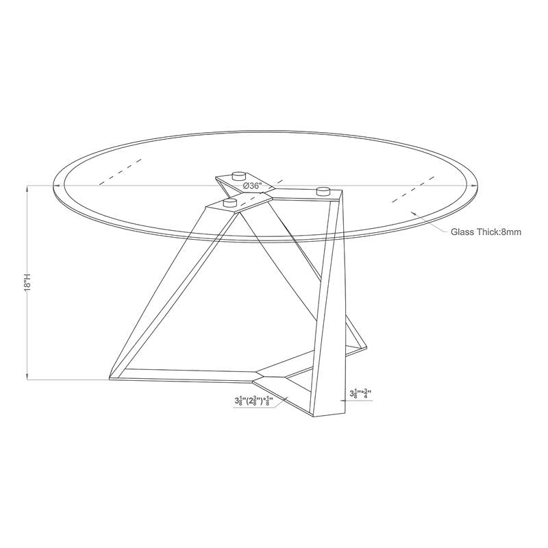 Furniture of America Hetra Modern Glass Top Coffee Table - Black Contemporary Living Room Centerpiece for Home Decor & Entertainment Spaces