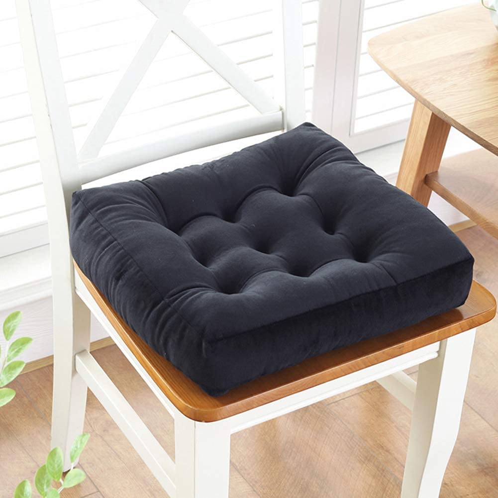 Premium Velvet Chair Cushion - Washable, Soft & Thick Non-Slip Square Seat Pad (16
