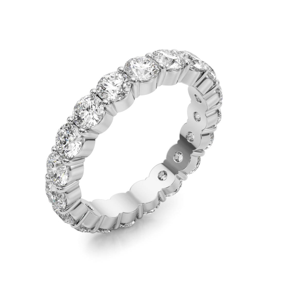 3.0 Carat Round Diamond Eternity Wedding Band - Shared Prong Setting Engagement Ring for Women, Perfect for Anniversaries, Proposals & Special Occasions