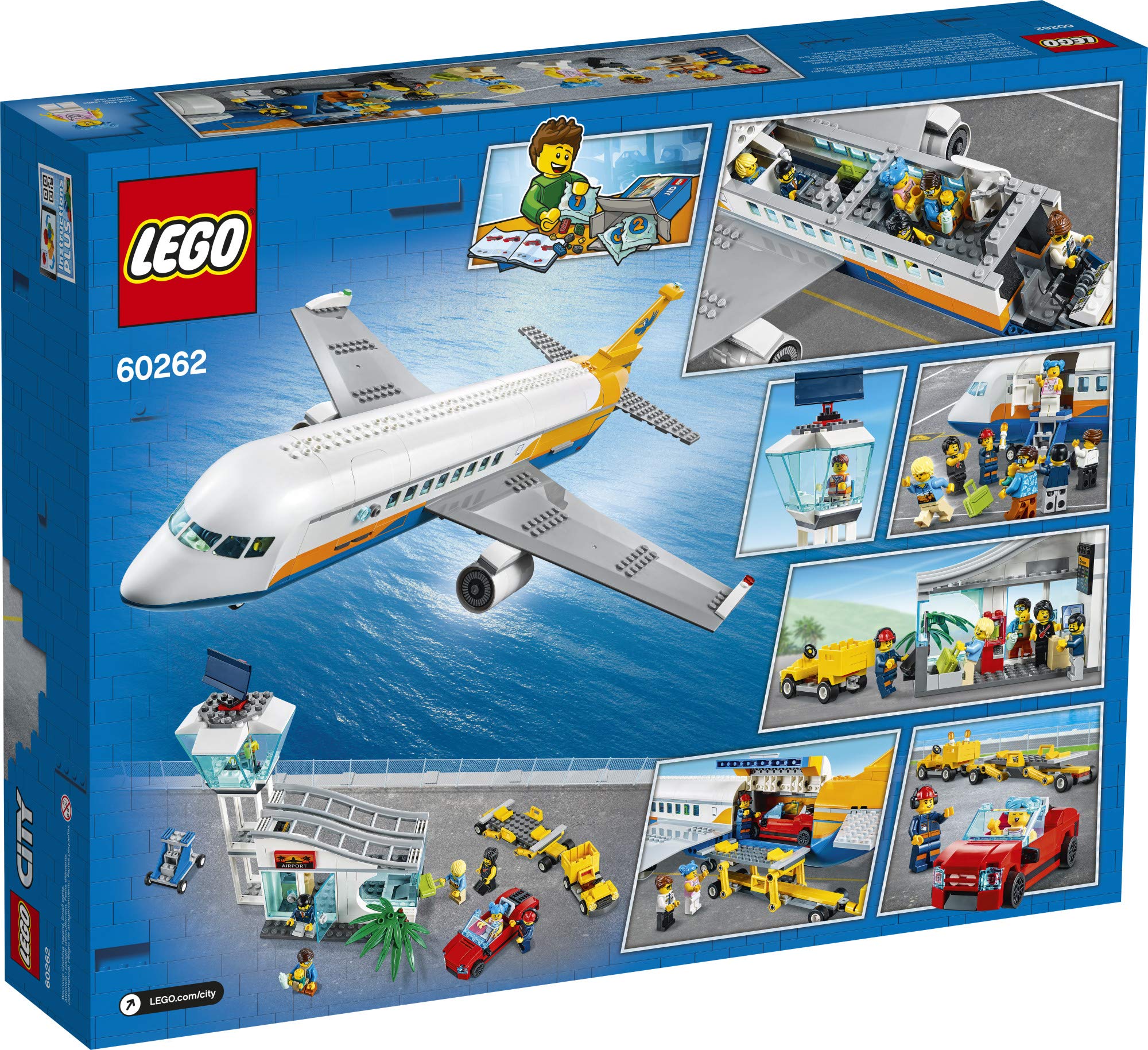 LEGO City Passenger Airplane 60262 Building Kit - Airport Playset with Radar Tower, Truck & Car Elevator, 8 Minifigures (669 Pieces) | Perfect for Kids Ages 6+ | Creative Air Travel & Role Play Toy Gift