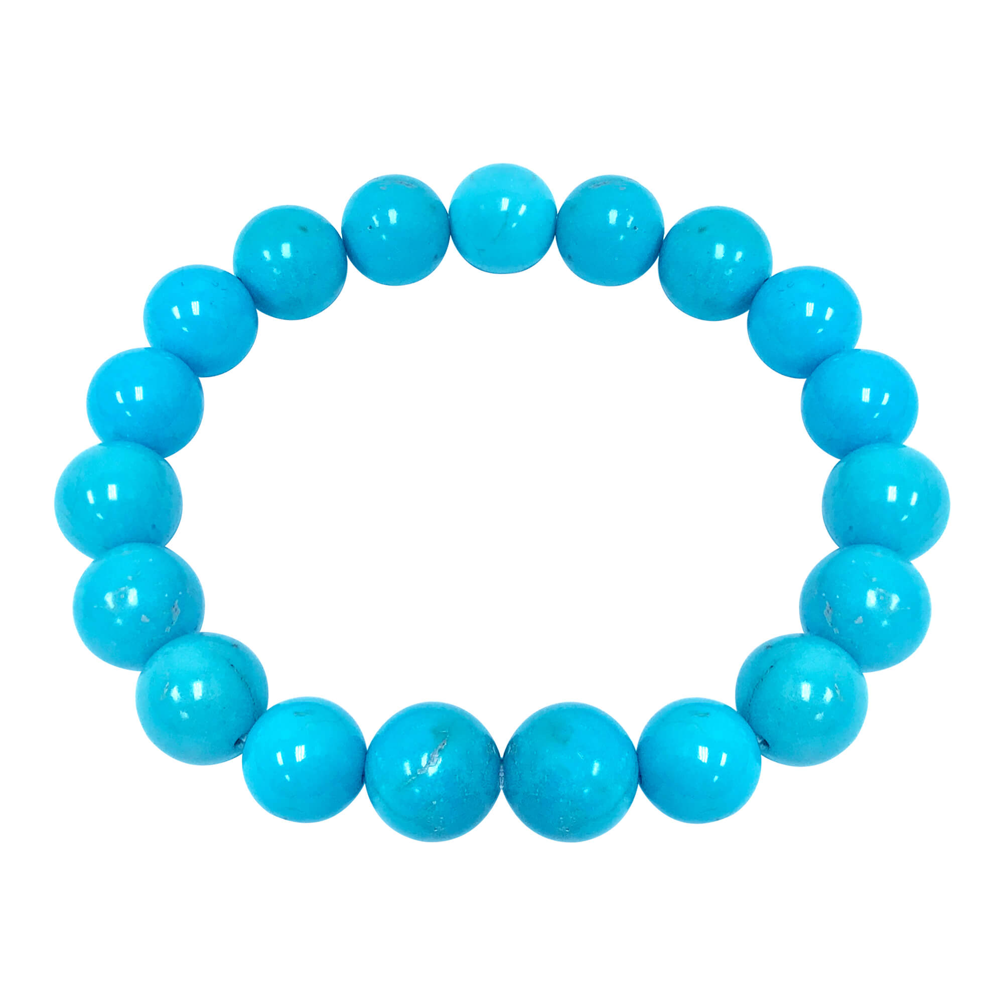 10mm Simulated Turquoise Round Bead Stretch Bracelet for Men & Women - Handmade Boho Jewelry for Casual Wear, Gifts, and Yoga Fashion