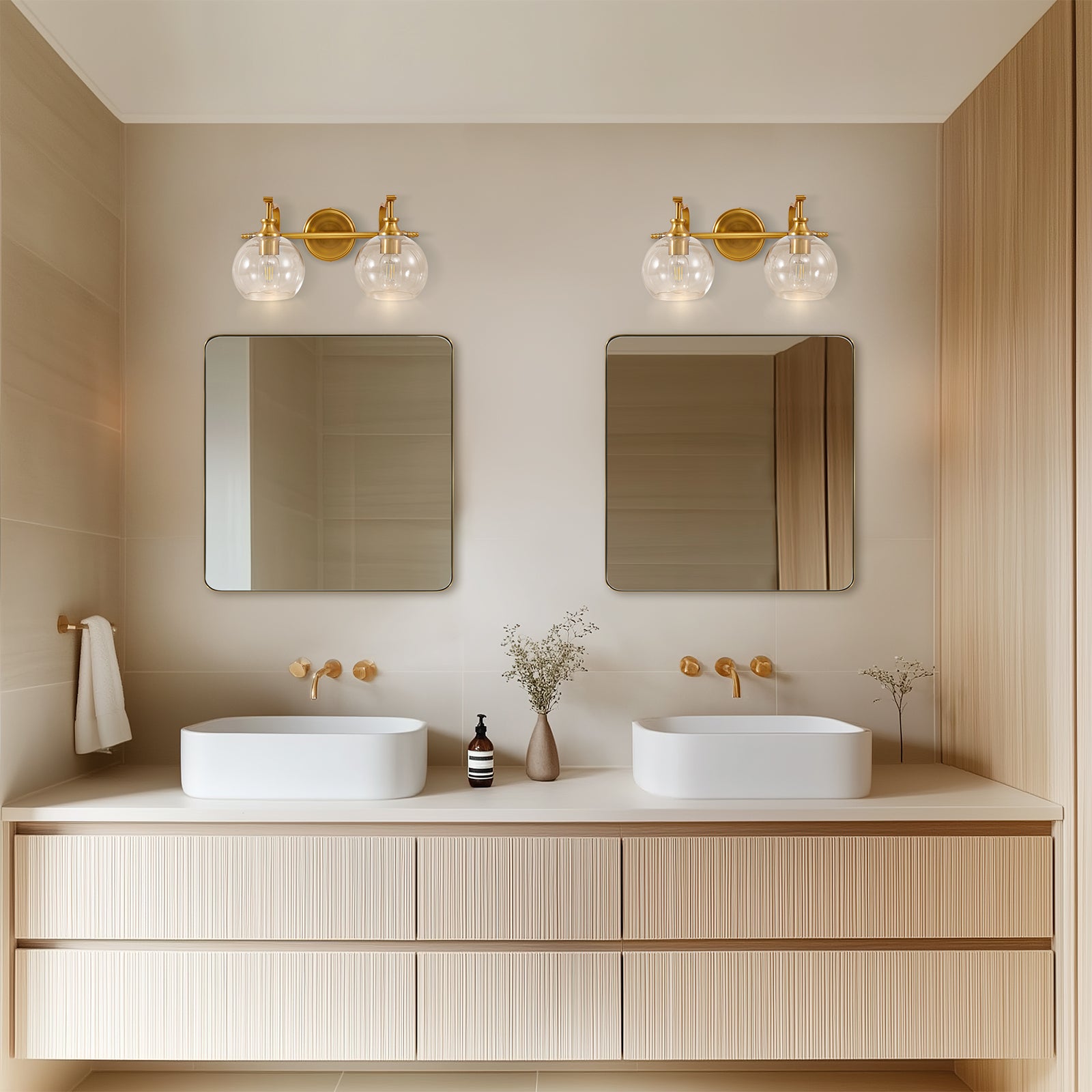 ANDY STAR 24x24 Inch Square Bathroom Mirror with Stainless Steel Frame - Modern Wall Decor for Vanity, Makeup, and Home Decoration - Perfect for Bathrooms, Bedrooms, and Living Spaces