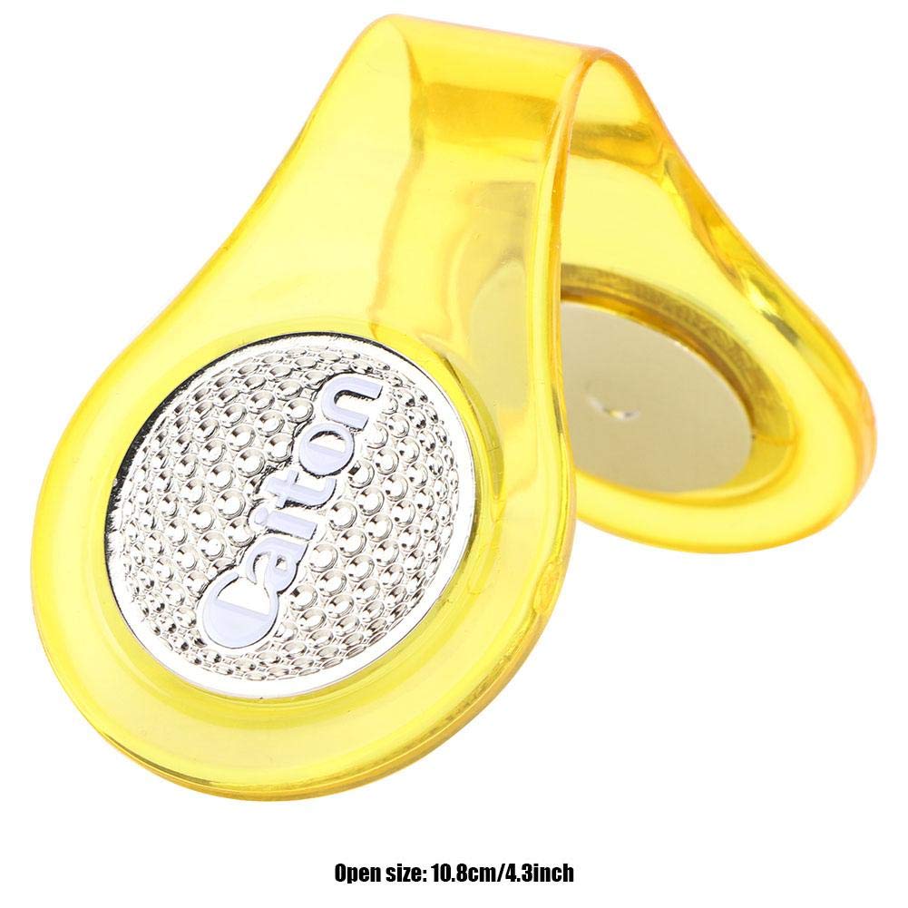 **Premium Stainless Steel Magnetic Golf Ball Marker with Hat Clip - Durable & Stylish Yellow Golf Accessory for Golfers - Perfect for Golf Courses, Tournaments & Casual Play**