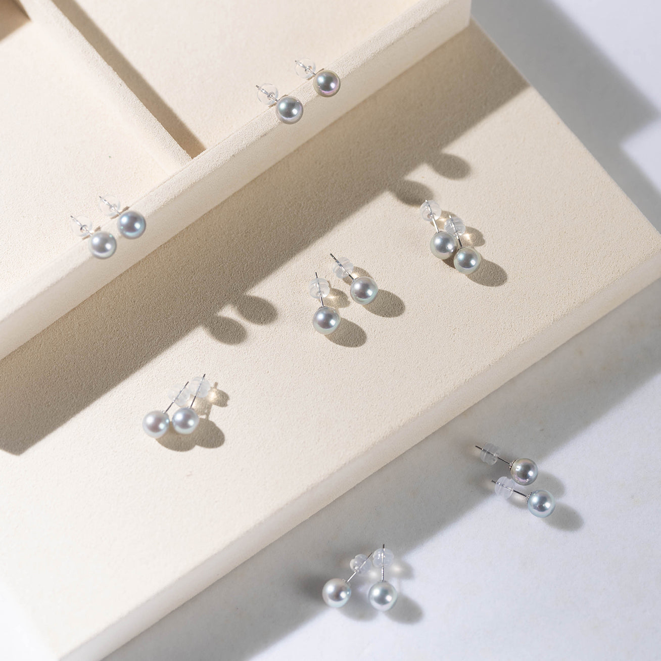 18K Gold Akoya Pearl Stud Earrings - AAA Grade Silver Blue Cultured Pearls for Women | Perfect for Weddings, Parties & Special Occasions
