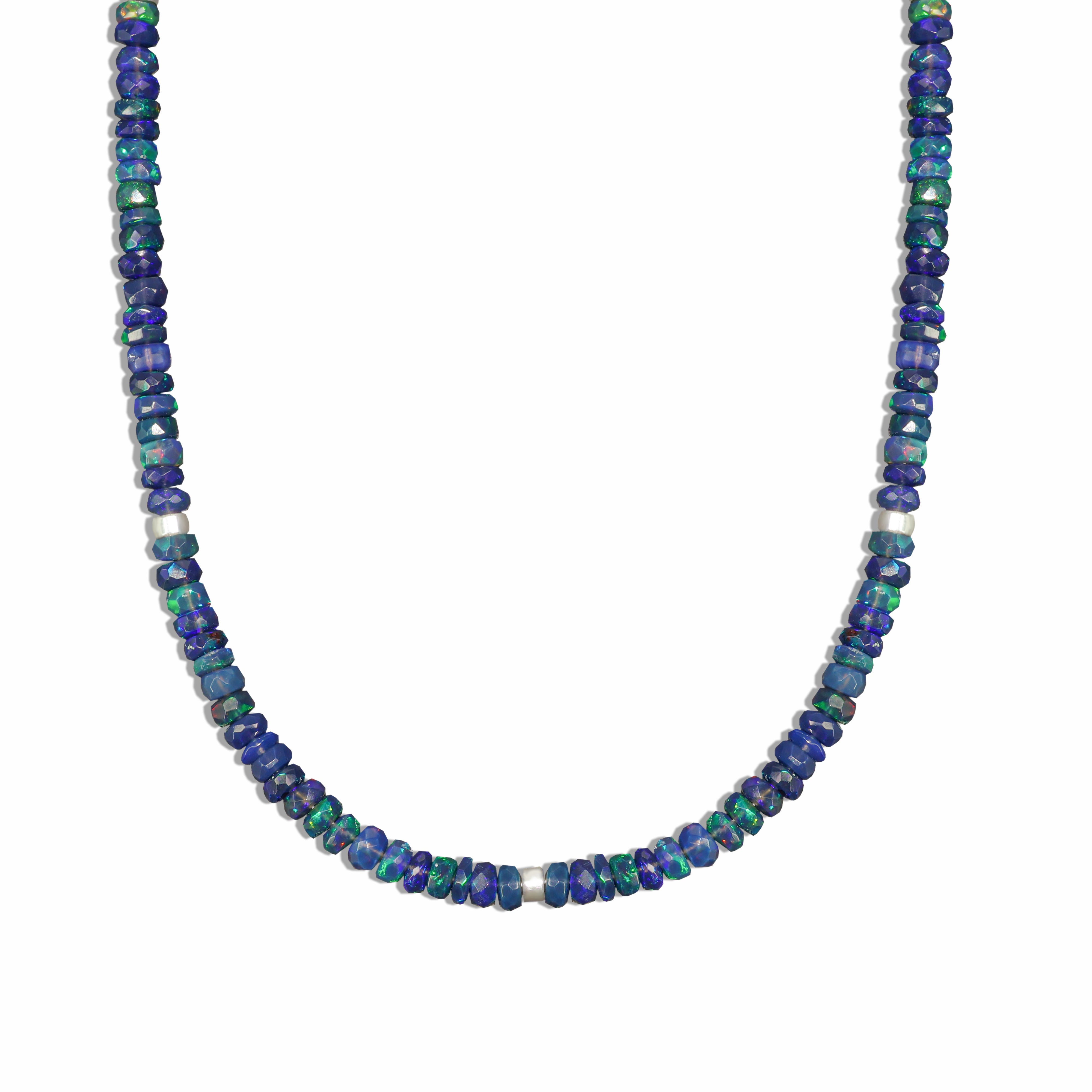 Natural Black Opal Faceted Beads Necklace - Handmade Gemstone Jewelry for Women, Gift for Her, Wedding, Party & Special Occasions