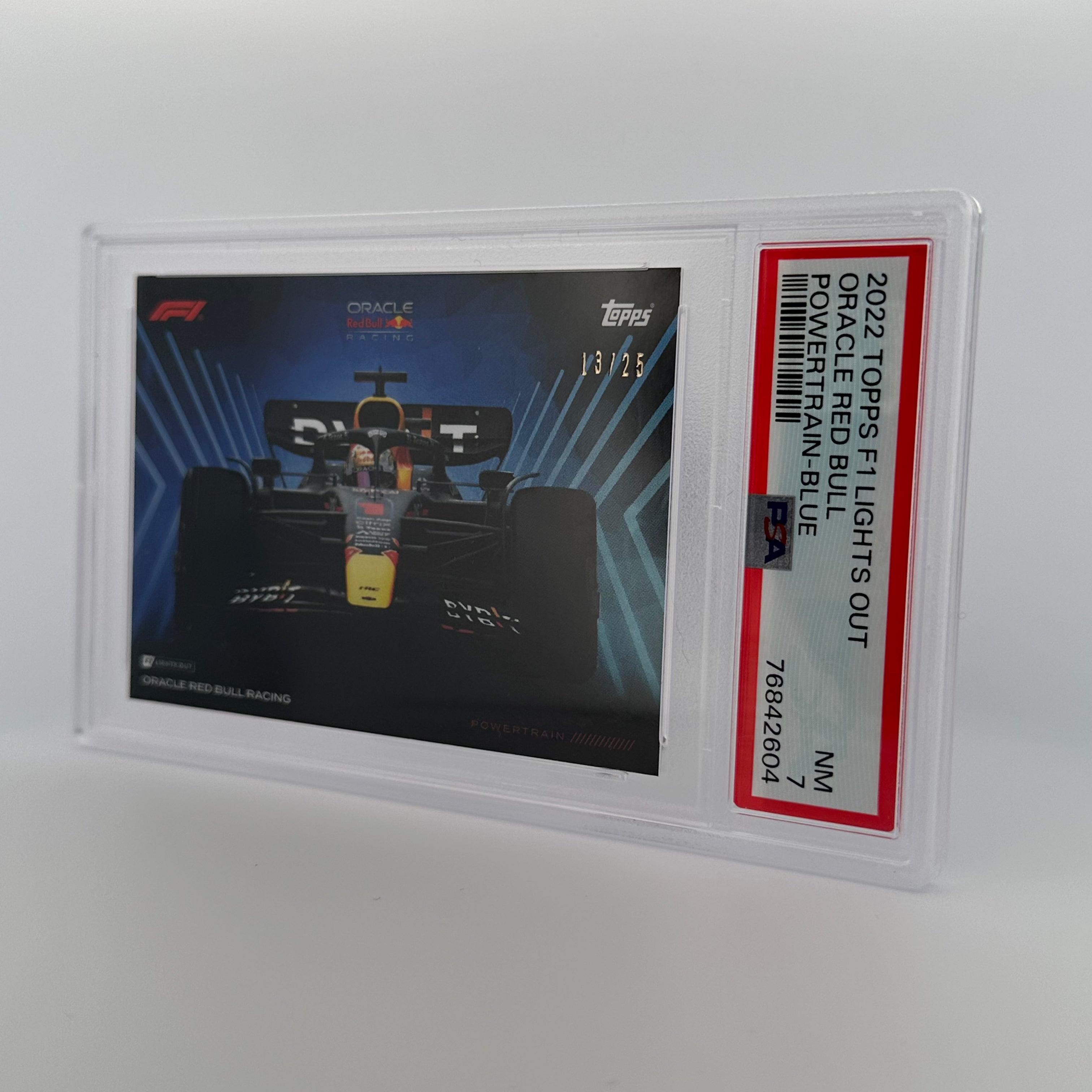 PSA 7 13/25 Oracle Red Bull Racing Powertrain Blue - Limited Edition Collectible for Formula 1 Fans & Motorsport Enthusiasts - Perfect for Display, Racing Memorabilia Collections, and Gift Giving