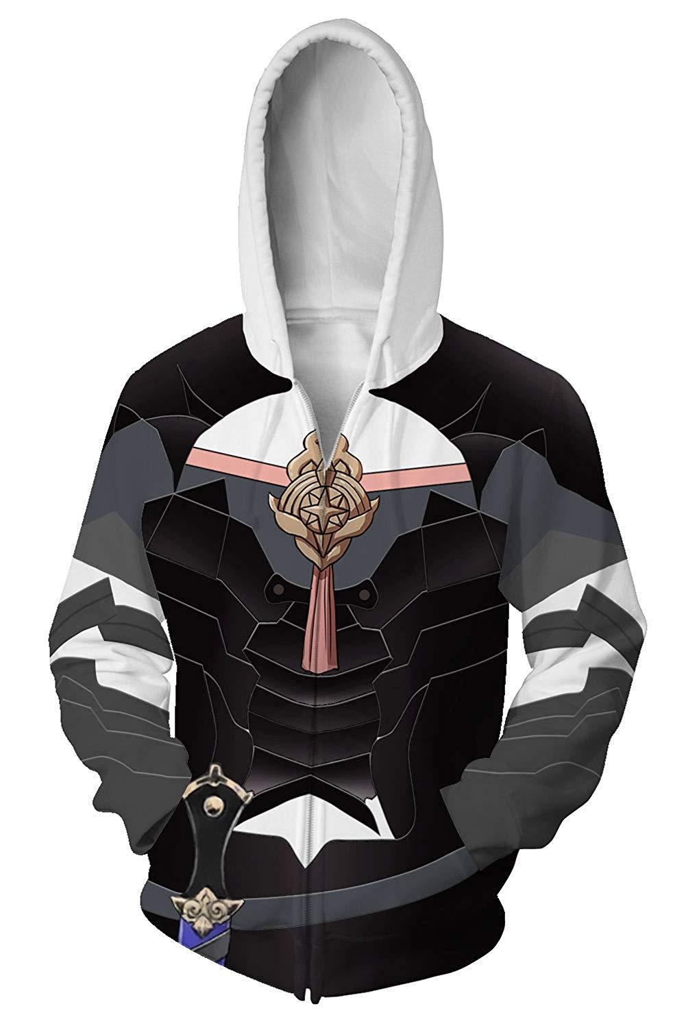 Fire Emblem Three Houses Byleth Cosplay Hoodie - Unisex Zip-Up Jacket Sweatshirt for Anime Fans & Game Conventions | Perfect for Halloween, Cosplay Events & Gaming Enthusiasts