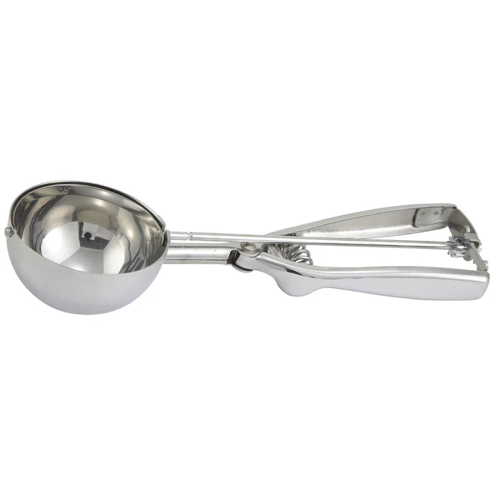 Winco 4 Oz Stainless Steel Disher Portioner #8 - Perfect for Ice Cream Scooping, Cookie Dough & Food Portioning | Commercial & Home Kitchen Use