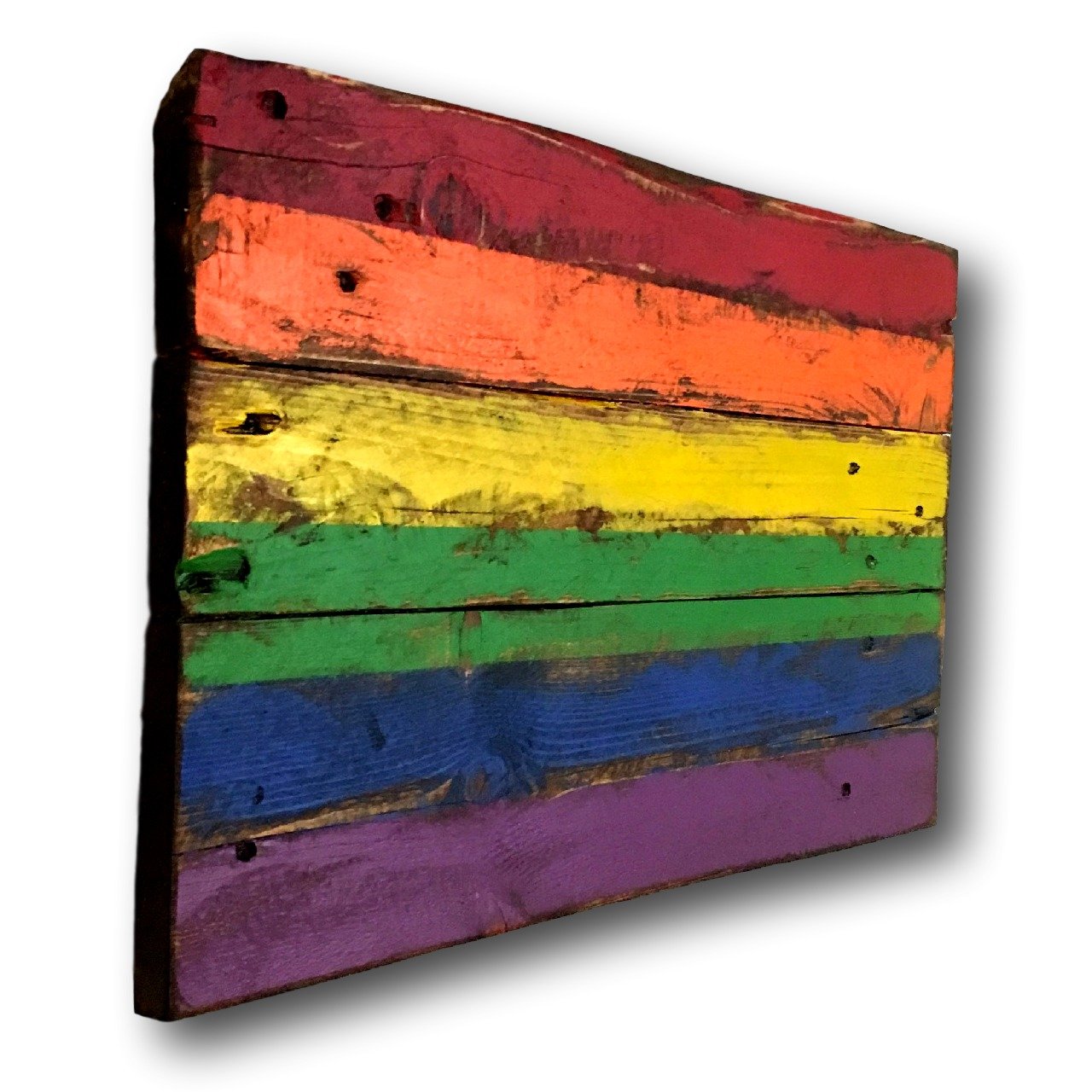 LGBT Pride Flag - Wooden Rainbow Flag for Wall Decor, Garden & Outdoor Display - Perfect for Pride Month, LGBTQ+ Events & Home Decoration